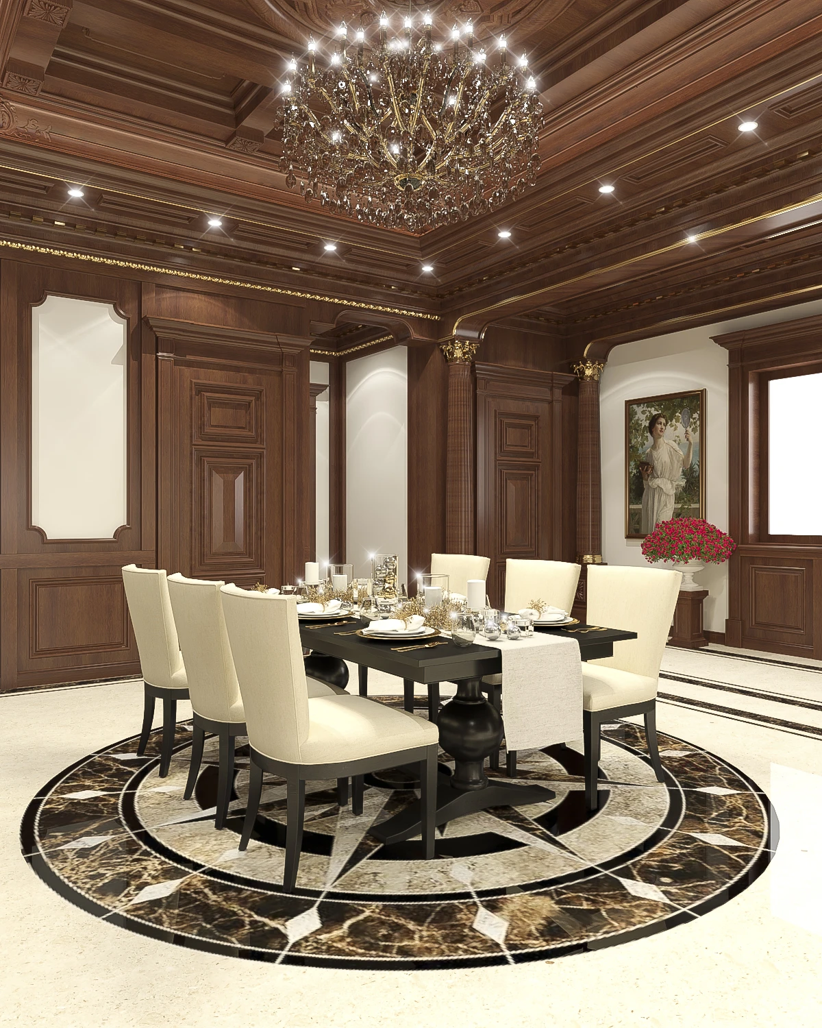 SketchUp Model Free Download Classical Interior House Enscape ID 212000087 (Tran The Tuan)