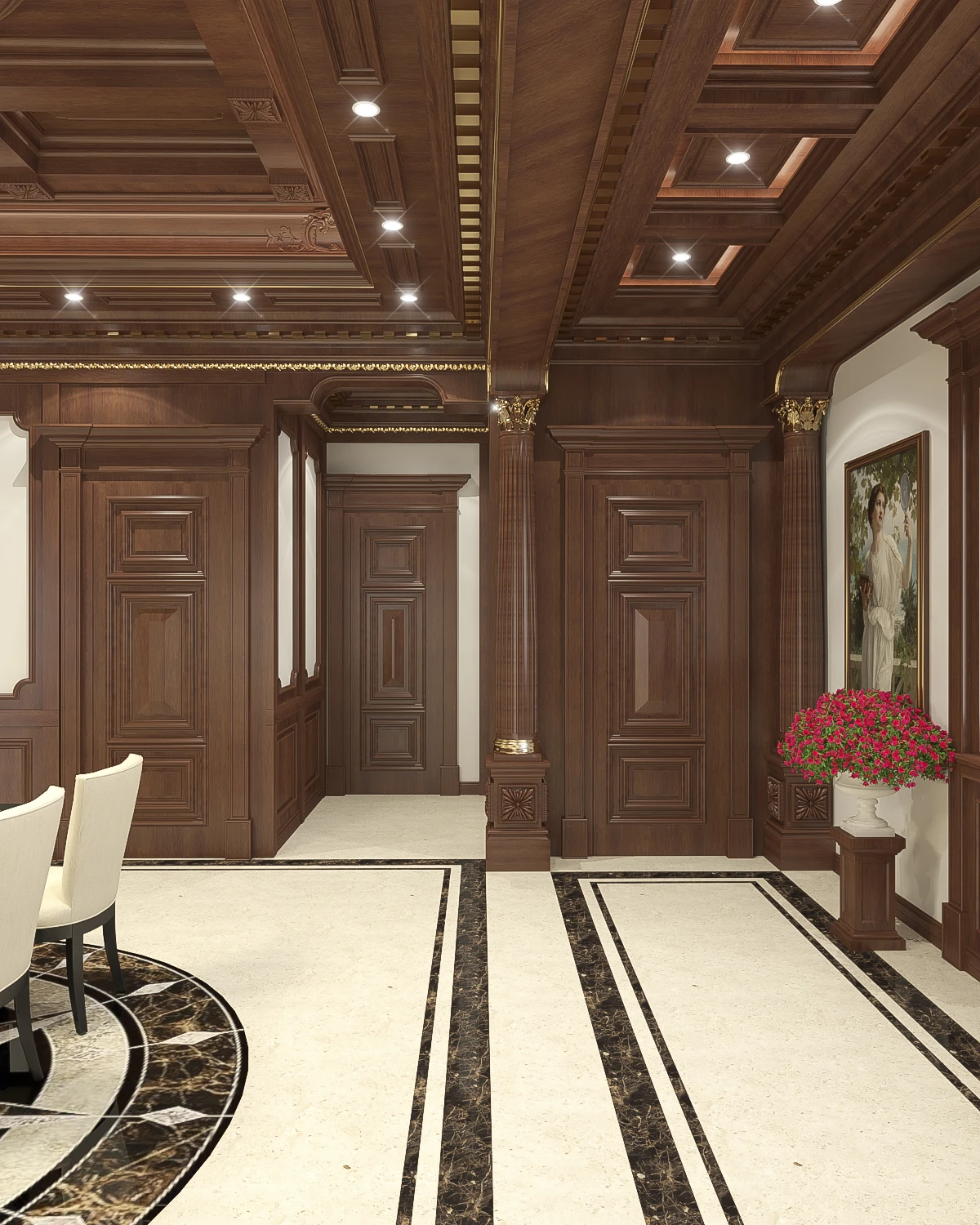 SketchUp Model Free Download Classical Interior House Enscape ID 212000087 (Tran The Tuan)