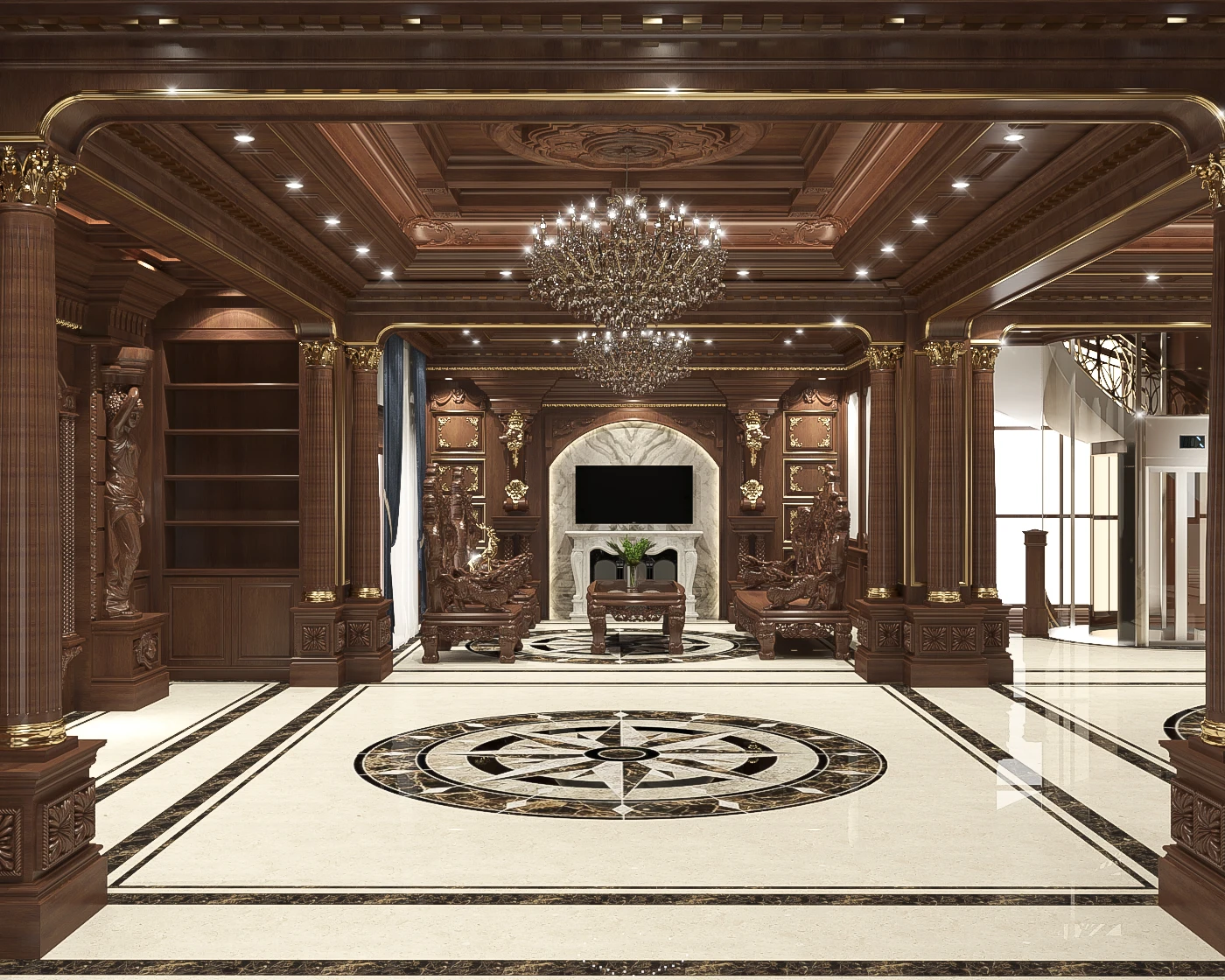 SketchUp Model Free Download Classical Interior House Enscape ID 212000087 (Tran The Tuan)