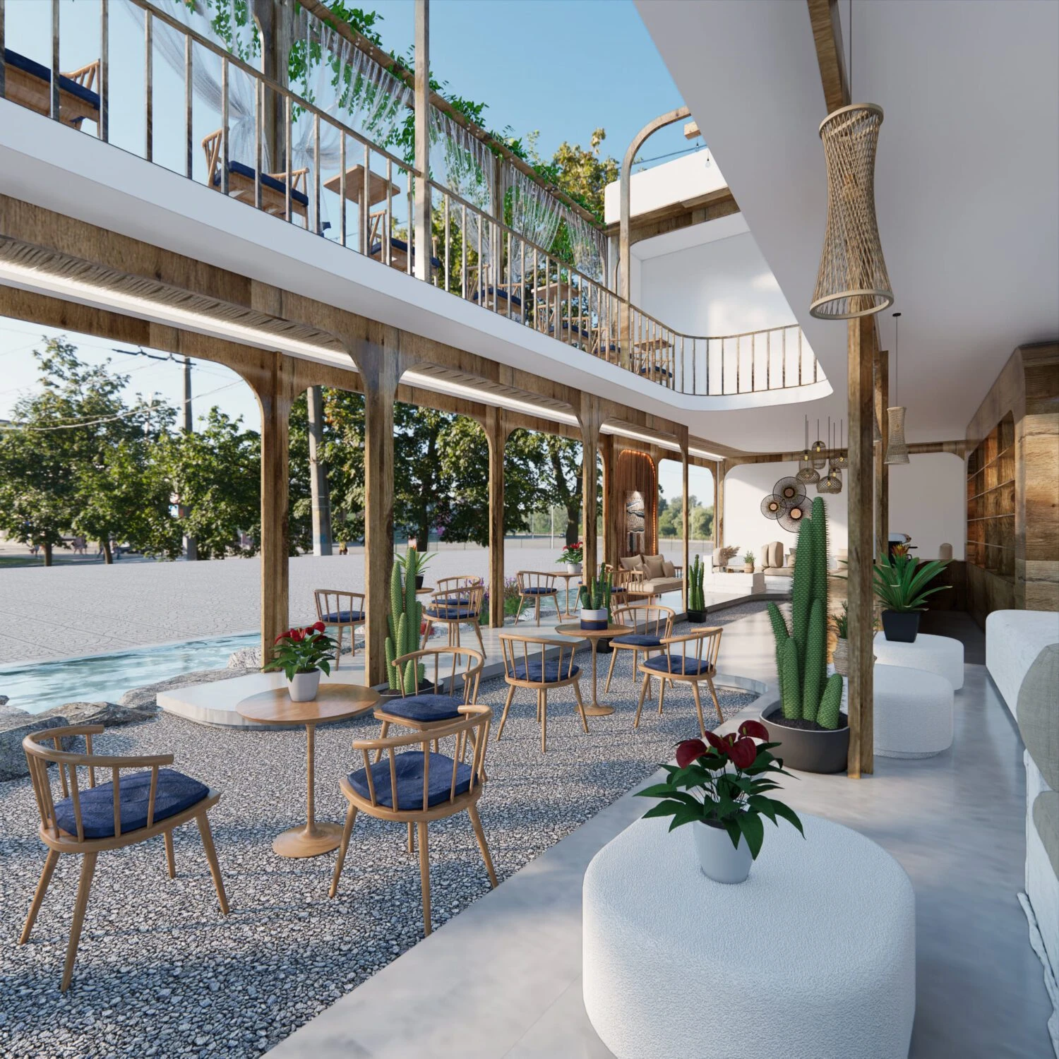 SketchUp Model Free Download Modern Coffee Shop Enscape ID 108000071 (Tran Huy)