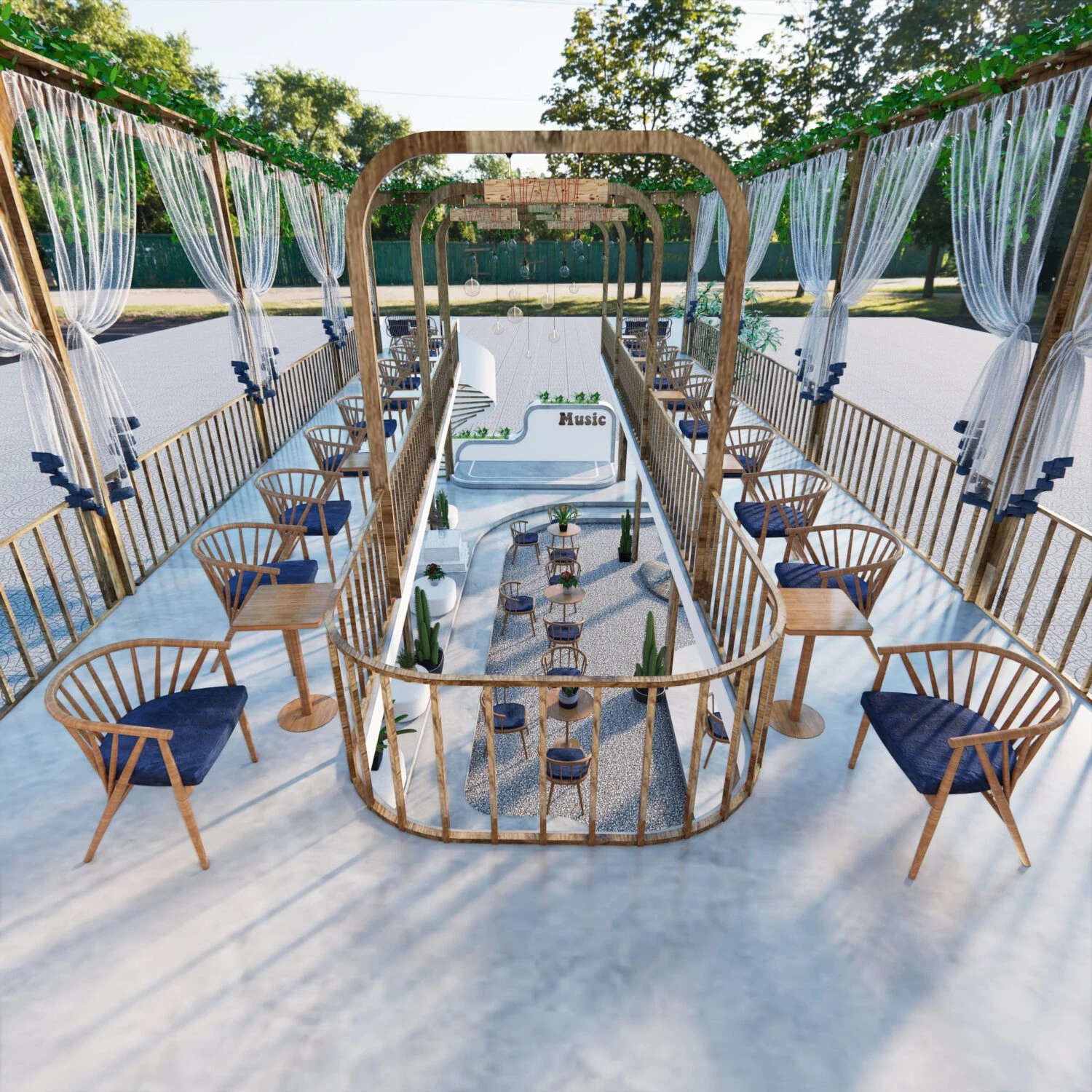 SketchUp Model Free Download Modern Coffee Shop Enscape ID 108000071 (Tran Huy)