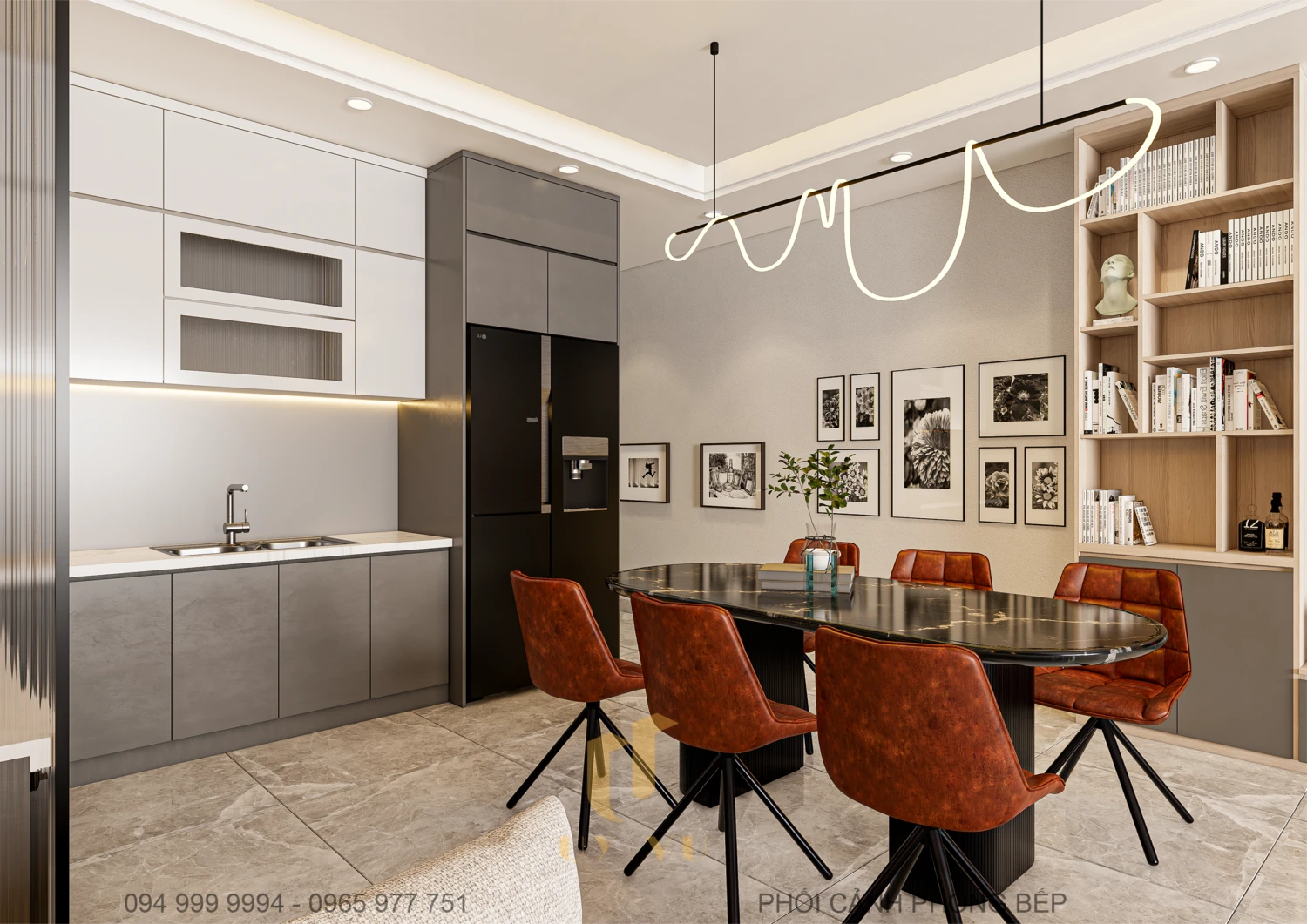 SketchUp Model Free Download Modern Living Room - Dining Room Enscape ID 218000183 (Pham Minh Quang)