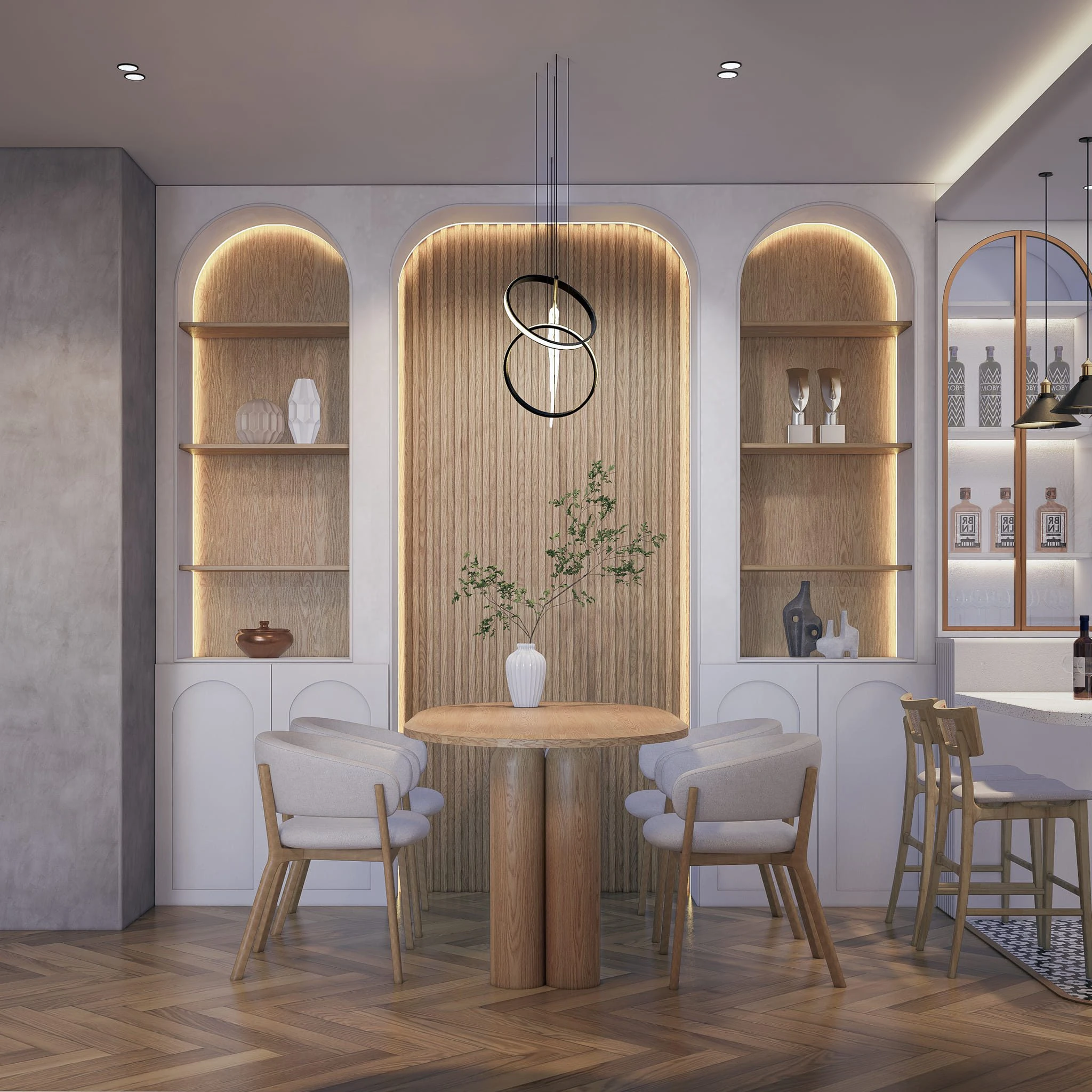 SketchUp Model Free Download Modern Living Room - Dining Room Enscape ID 218000213 (Viet Ho)