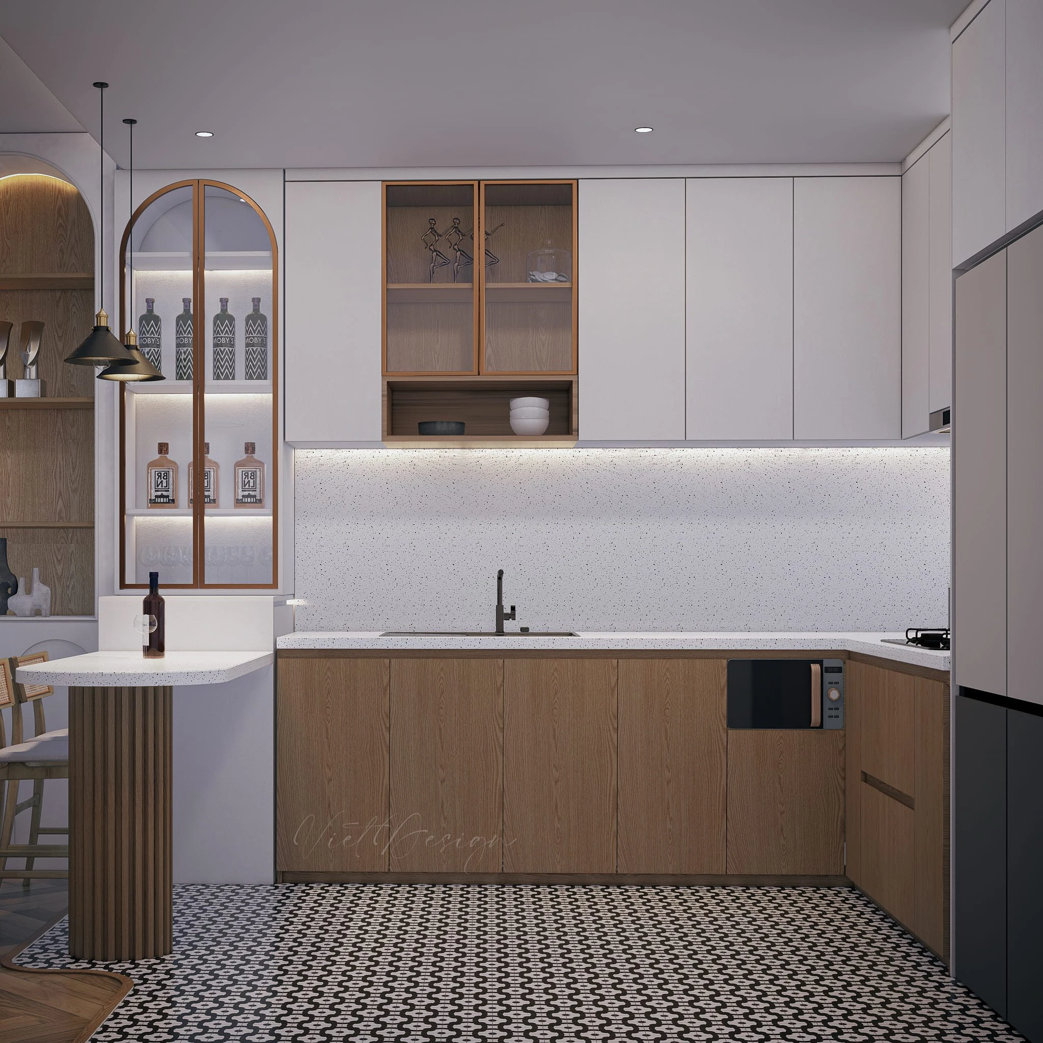 SketchUp Model Free Download Modern Living Room - Dining Room Enscape ID 218000213 (Viet Ho)