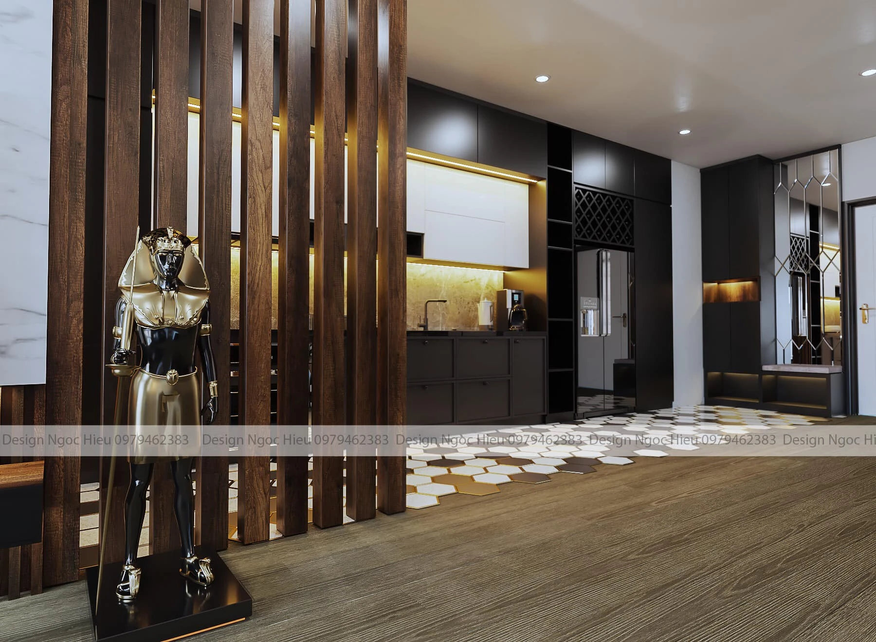 SketchUp Model Free Download Modern Living Room - Dining Room Vray ID 218000123 (Ngoc Hieu)