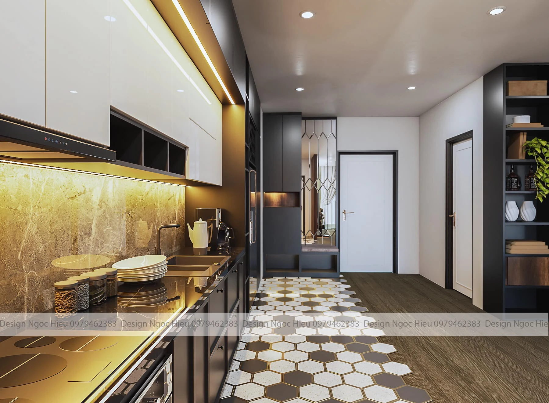 SketchUp Model Free Download Modern Living Room - Dining Room Vray ID 218000123 (Ngoc Hieu)