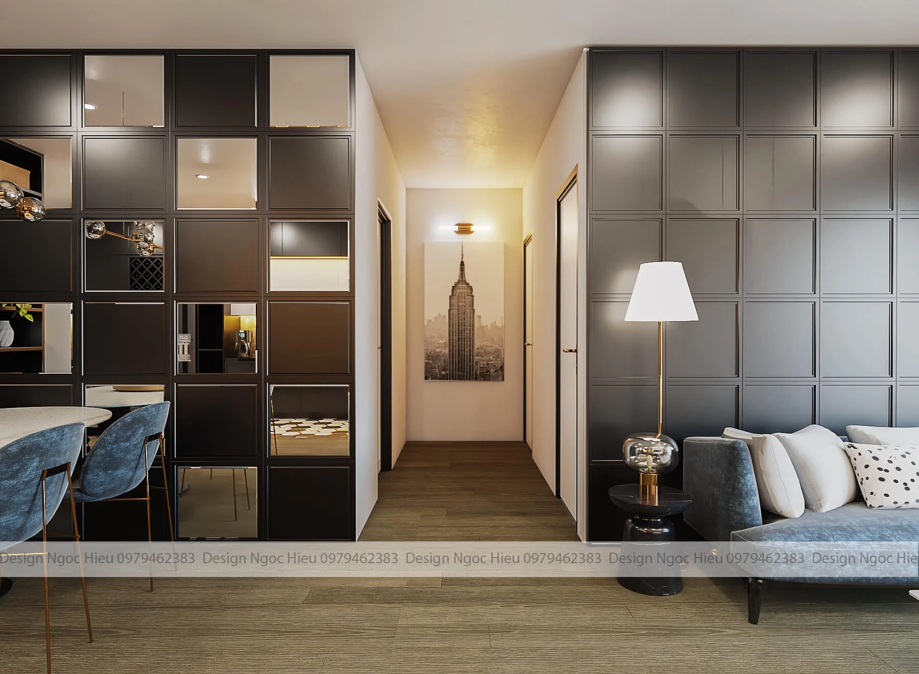 SketchUp Model Free Download Modern Living Room - Dining Room Vray ID 218000123 (Ngoc Hieu)