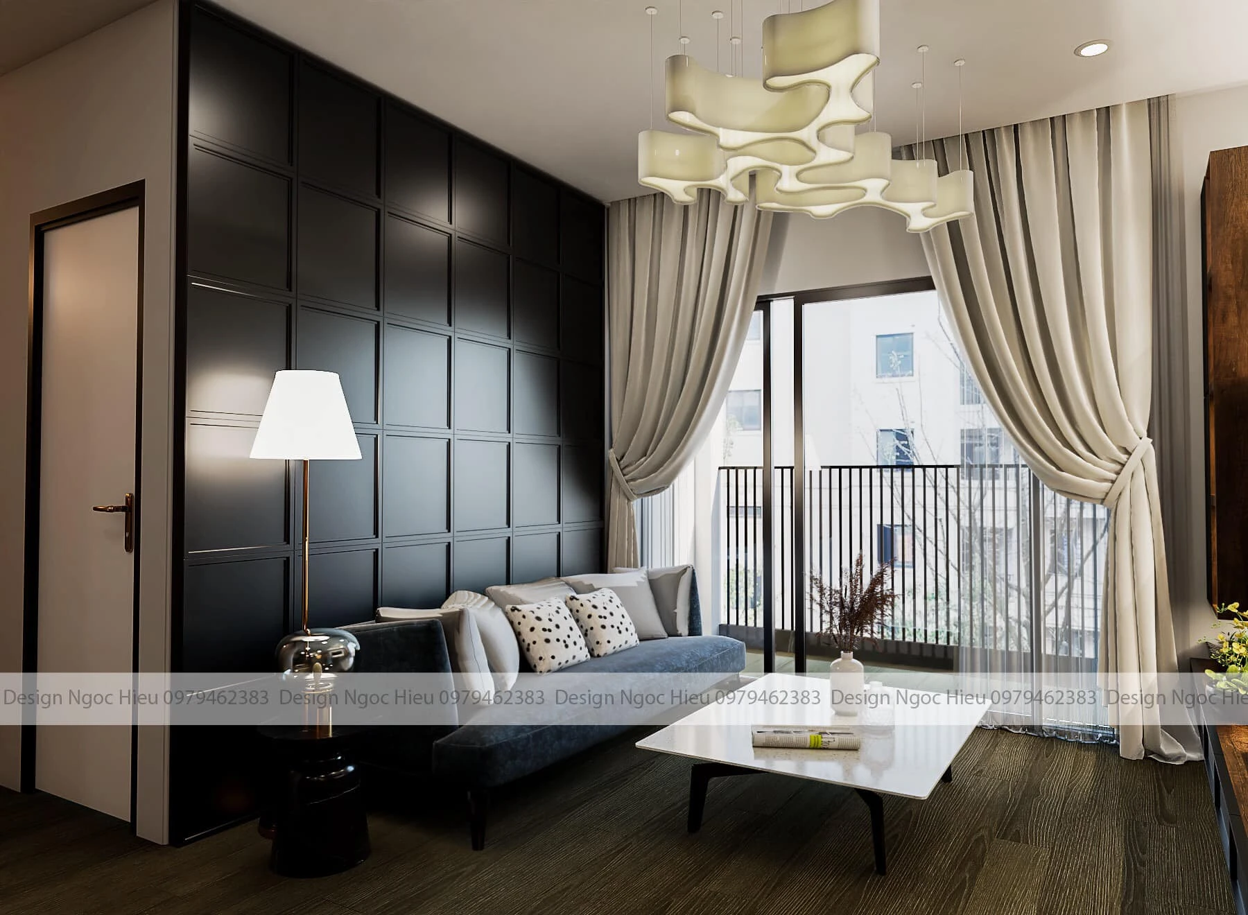 SketchUp Model Free Download Modern Living Room - Dining Room Vray ID 218000123 (Ngoc Hieu)