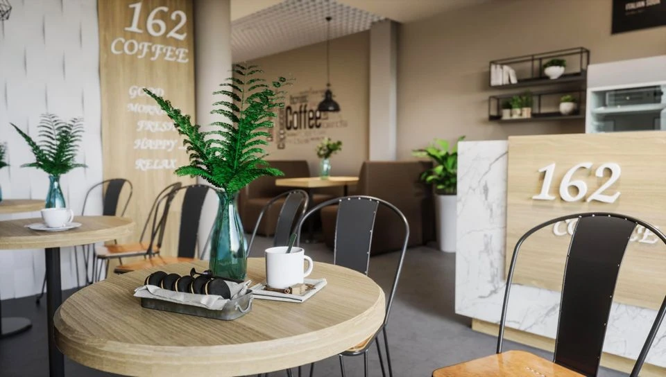 SketchUp Model Free Modern Coffee Shop D5 Download ID 108000059 (Vu Xoan)