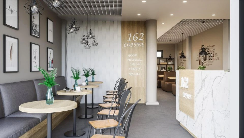 SketchUp Model Free Modern Coffee Shop D5 Download ID 108000059 (Vu Xoan)