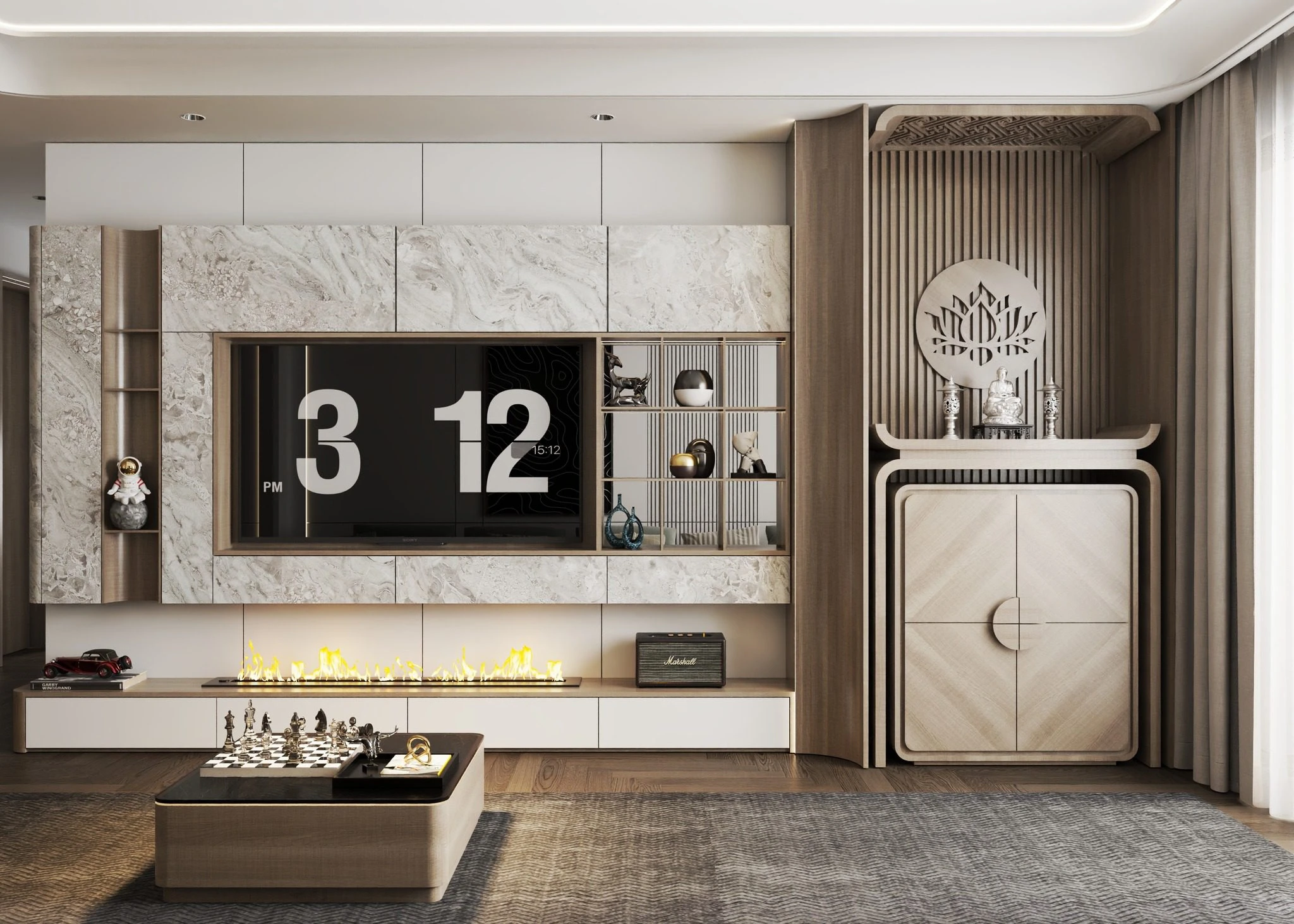 SketchUp Model Free Modern Living Room - Dining Room Vantage Download ID 218000231 (Hung Duong Do)