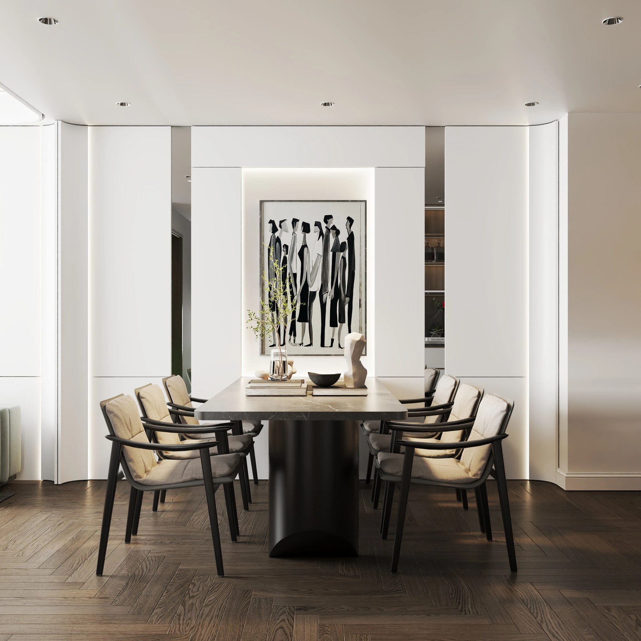 SketchUp Model Free Modern Living Room - Dining Room Vantage Download ID 218000231 (Hung Duong Do)