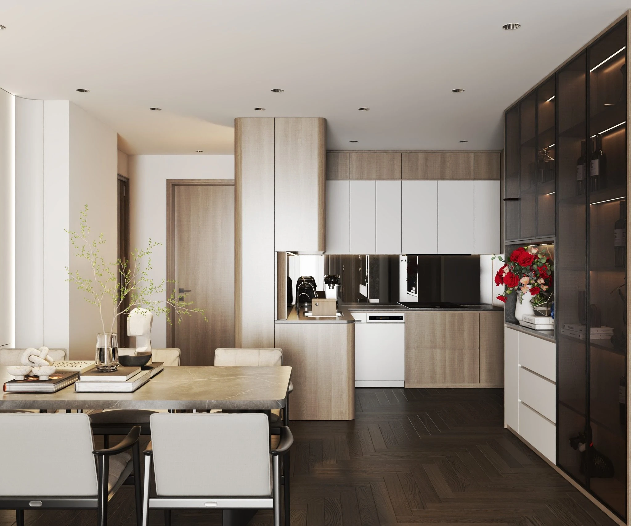 SketchUp Model Free Modern Living Room - Dining Room Vantage Download ID 218000231 (Hung Duong Do)