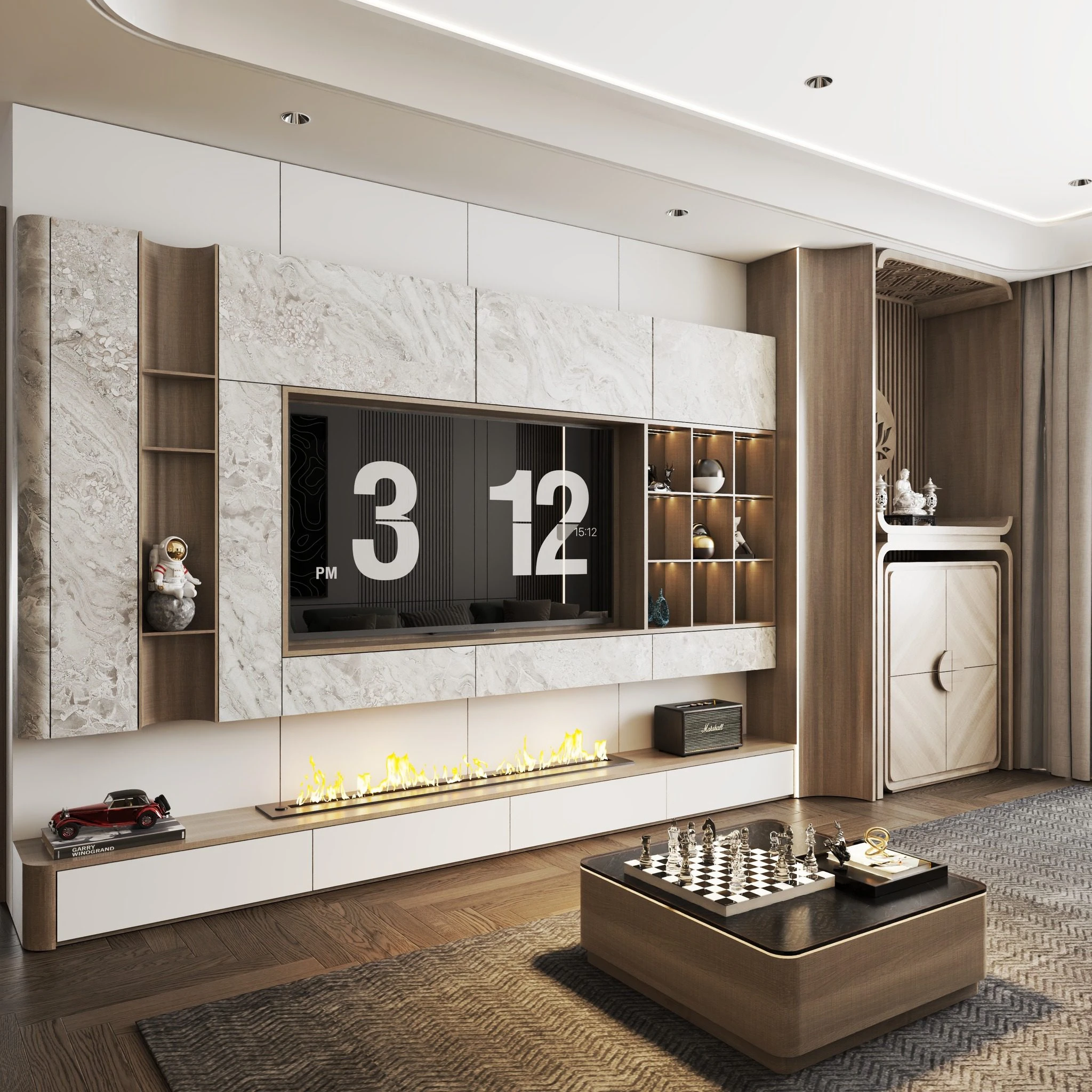 SketchUp Model Free Modern Living Room - Dining Room Vantage Download ID 218000231 (Hung Duong Do)