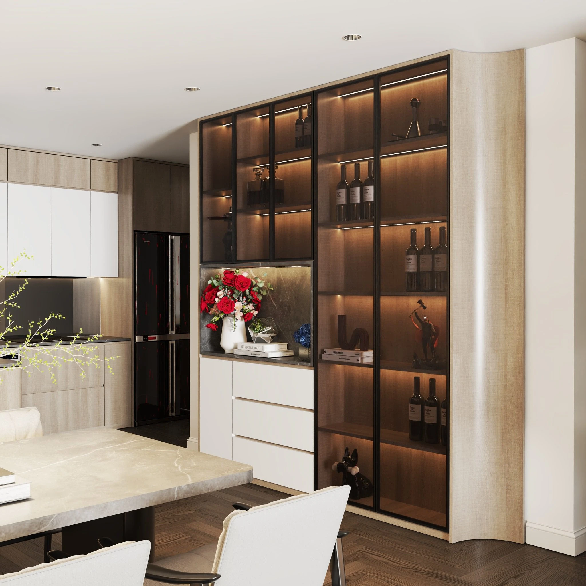 SketchUp Model Free Modern Living Room - Dining Room Vantage Download ID 218000231 (Hung Duong Do)