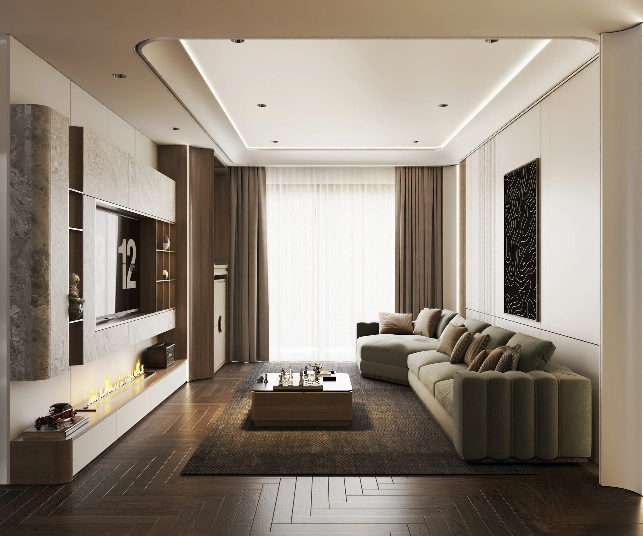 SketchUp Model Free Modern Living Room - Dining Room Vantage Download ID 218000231 (Hung Duong Do)