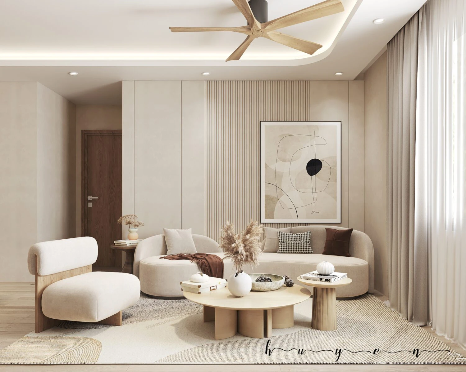 SketchUp Model Free Modern Living Room - Dining Room Vray Download ID 218000201 (Huyen Tran)