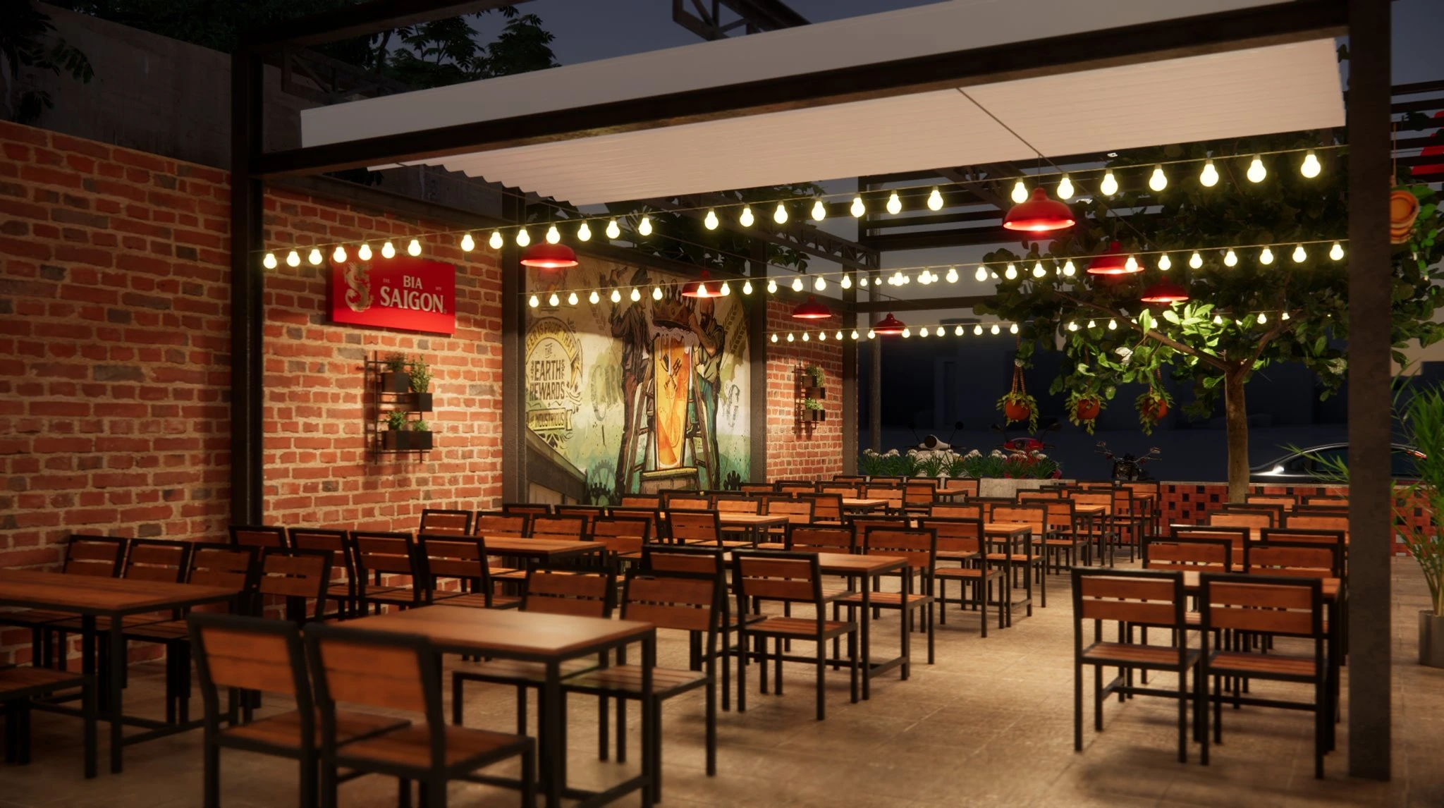 SketchUp Model Free Modern Restaurant Enscape Download ID 109000022 (Tran Minh Luan)