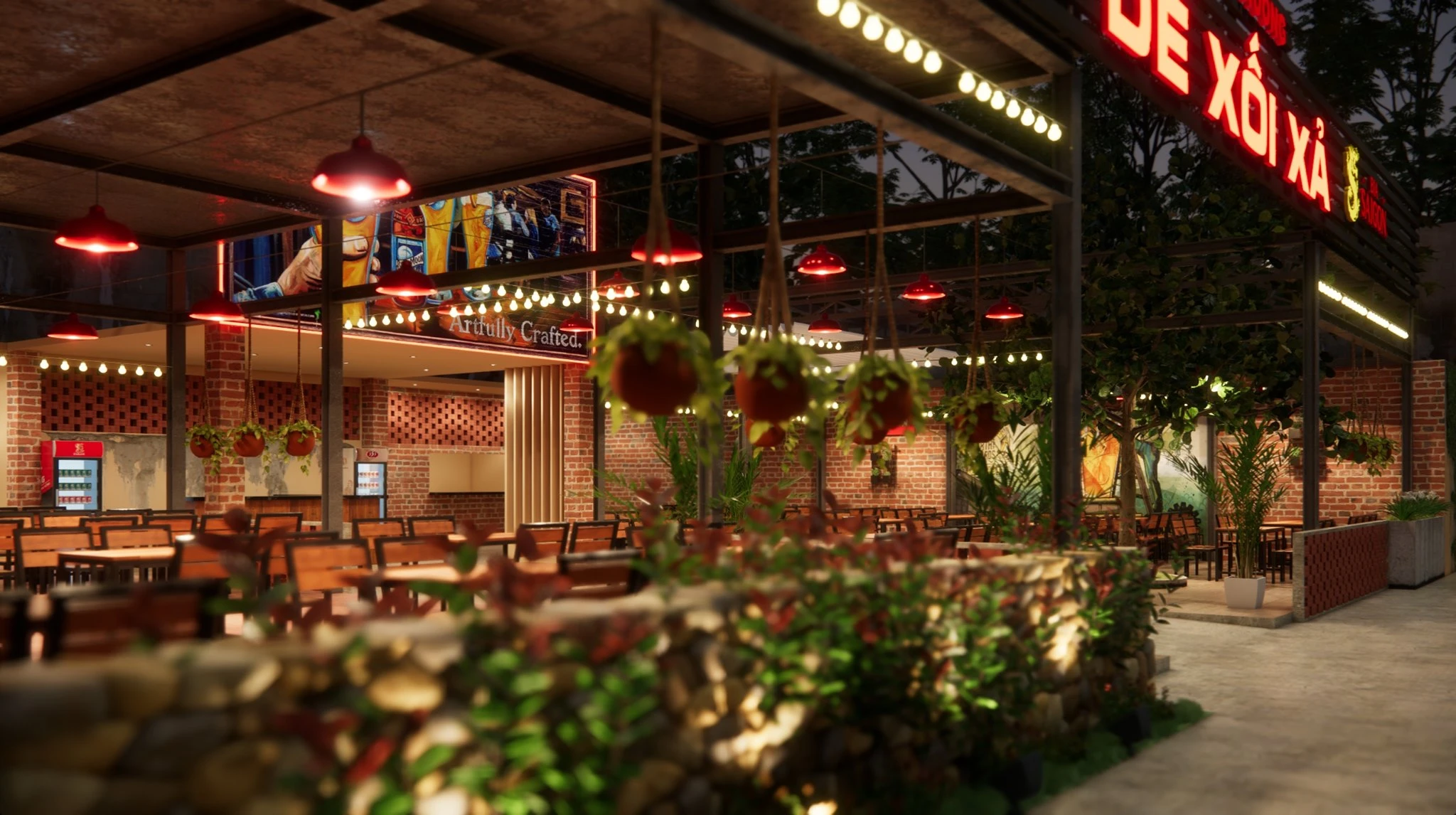 SketchUp Model Free Modern Restaurant Enscape Download ID 109000022 (Tran Minh Luan)