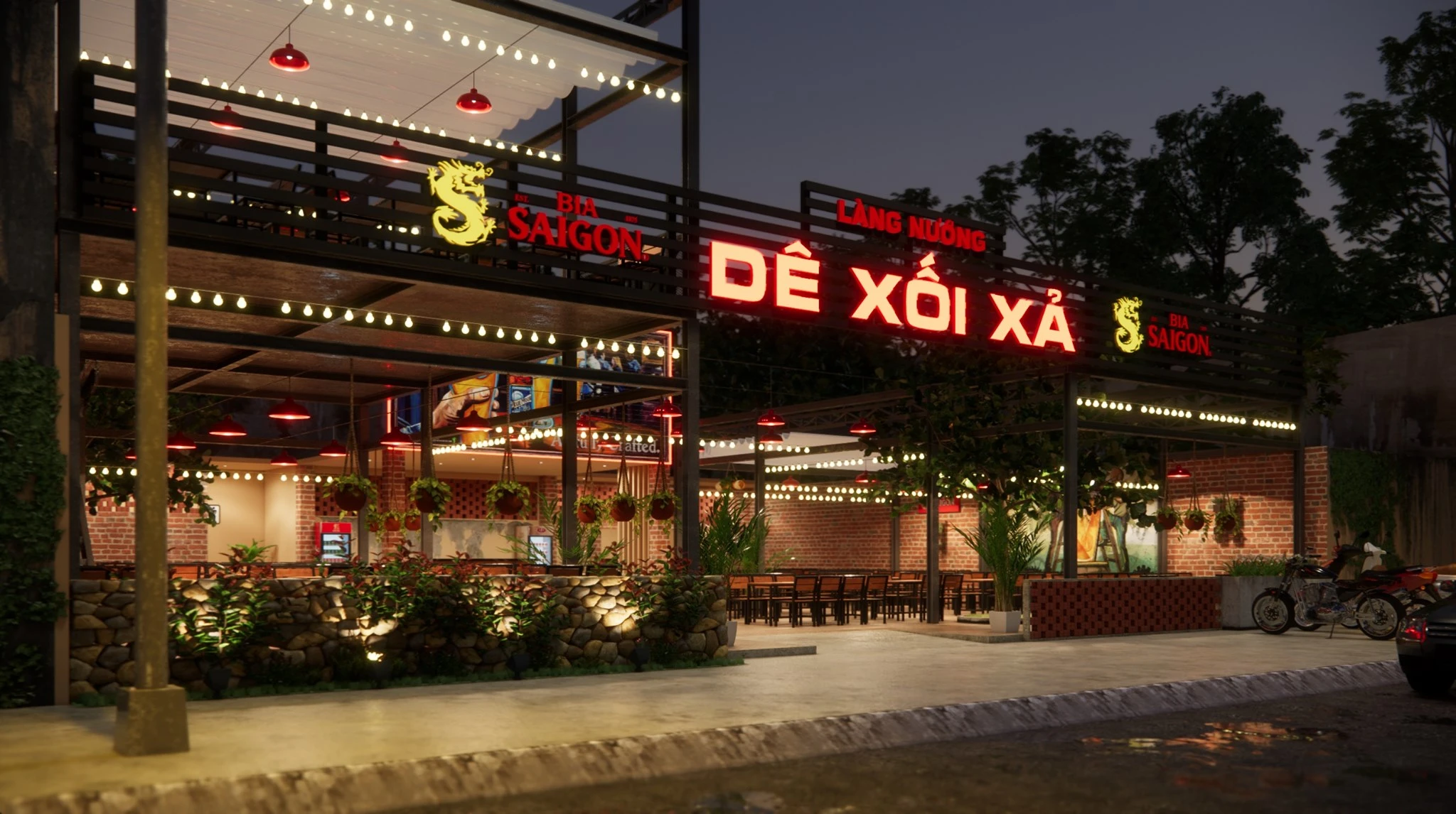 SketchUp Model Free Modern Restaurant Enscape Download ID 109000022 (Tran Minh Luan)