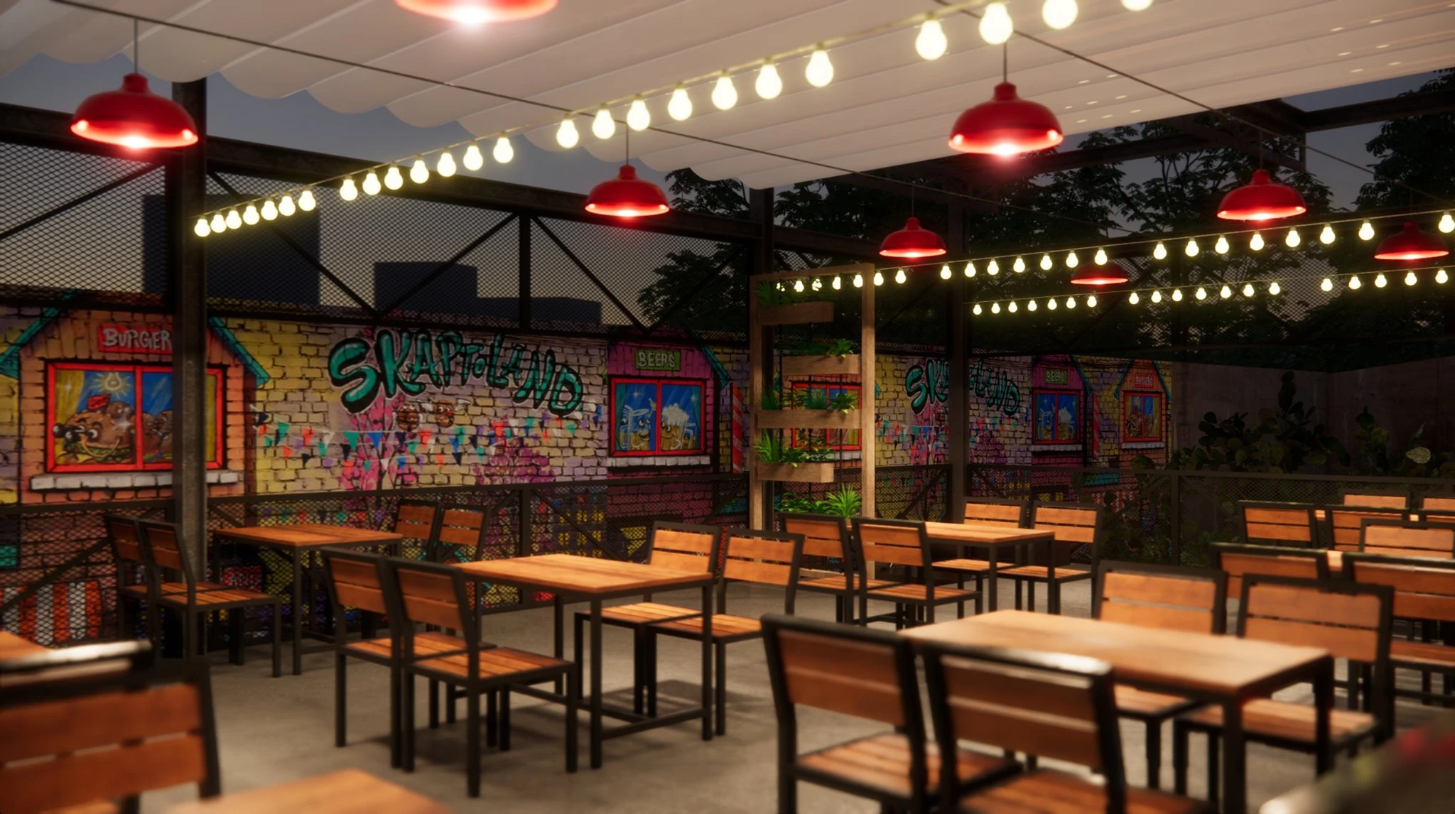 SketchUp Model Free Modern Restaurant Enscape Download ID 109000022 (Tran Minh Luan)