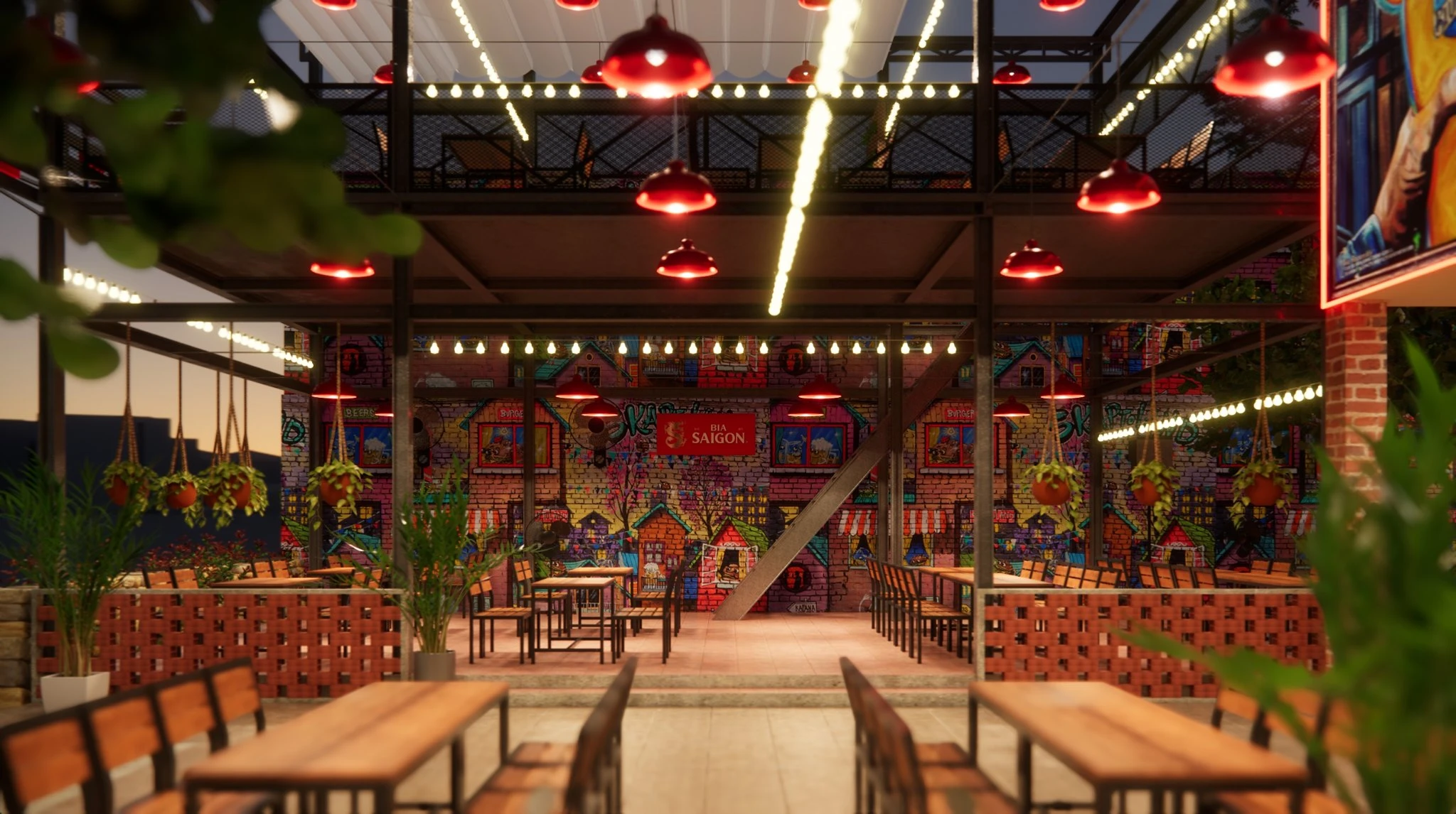 SketchUp Model Free Modern Restaurant Enscape Download ID 109000022 (Tran Minh Luan)