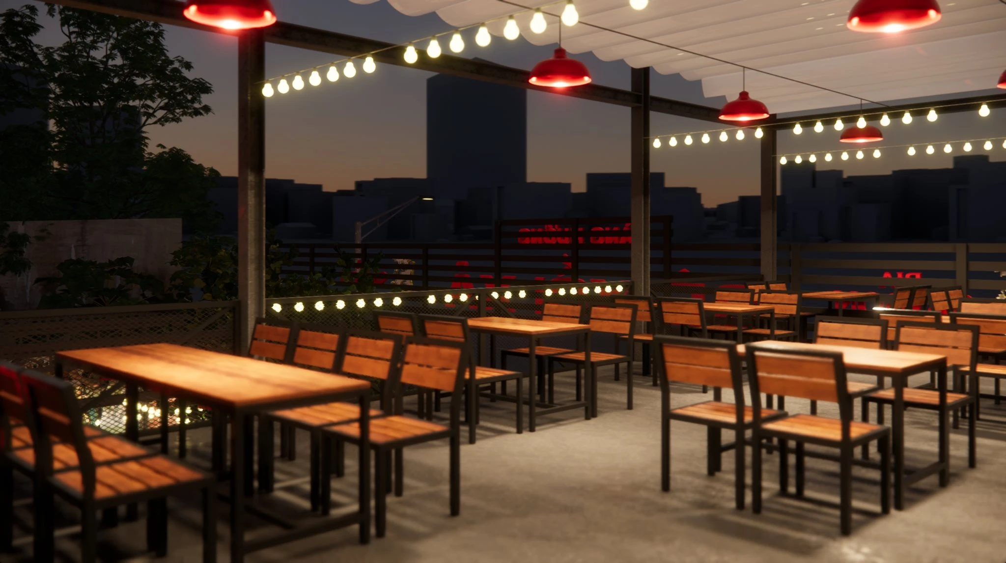 SketchUp Model Free Modern Restaurant Enscape Download ID 109000022 (Tran Minh Luan)