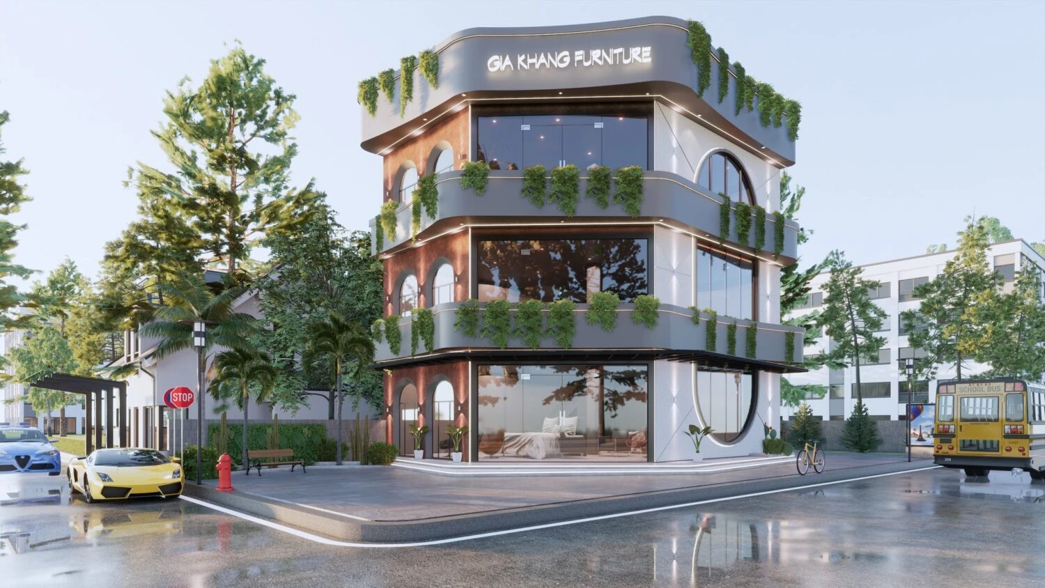 Sketchup 3D Models Free Download Modern Exterior Enscape ID 101000264 (Kts Le Quoc Viet)