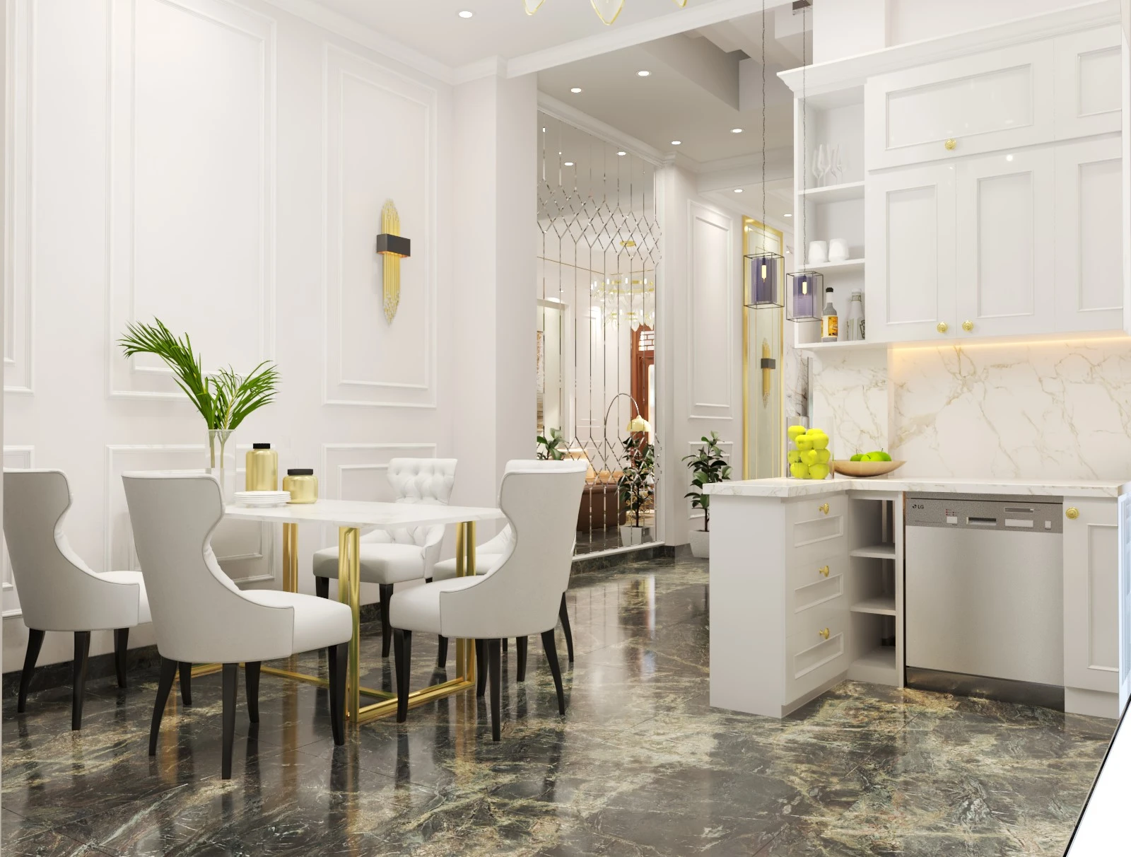 Sketchup 3D Models Free Download Modern Living Room And Dining Room ID 218000088 (Kts Le Xuan Dieu)