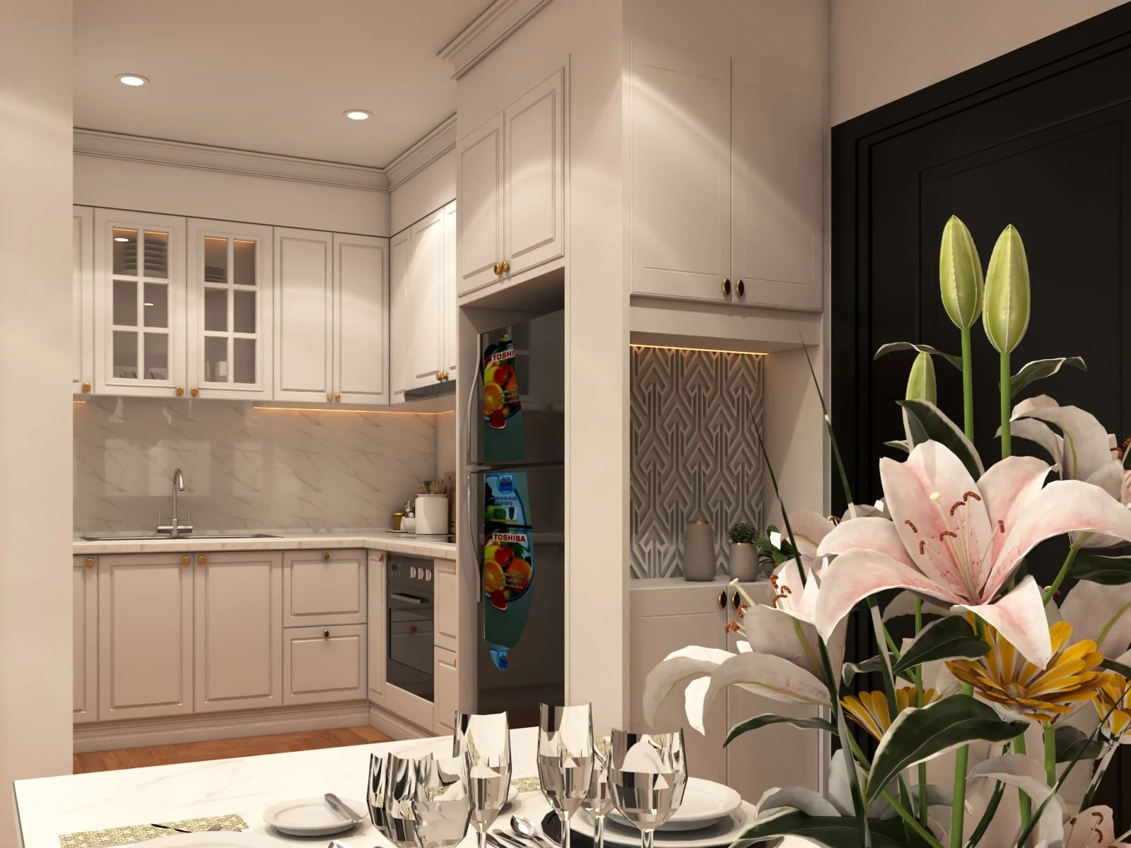 Sketchup 3D Models Free Download Vray Classical Living Room And Dining Room ID 218000058 (Minh)