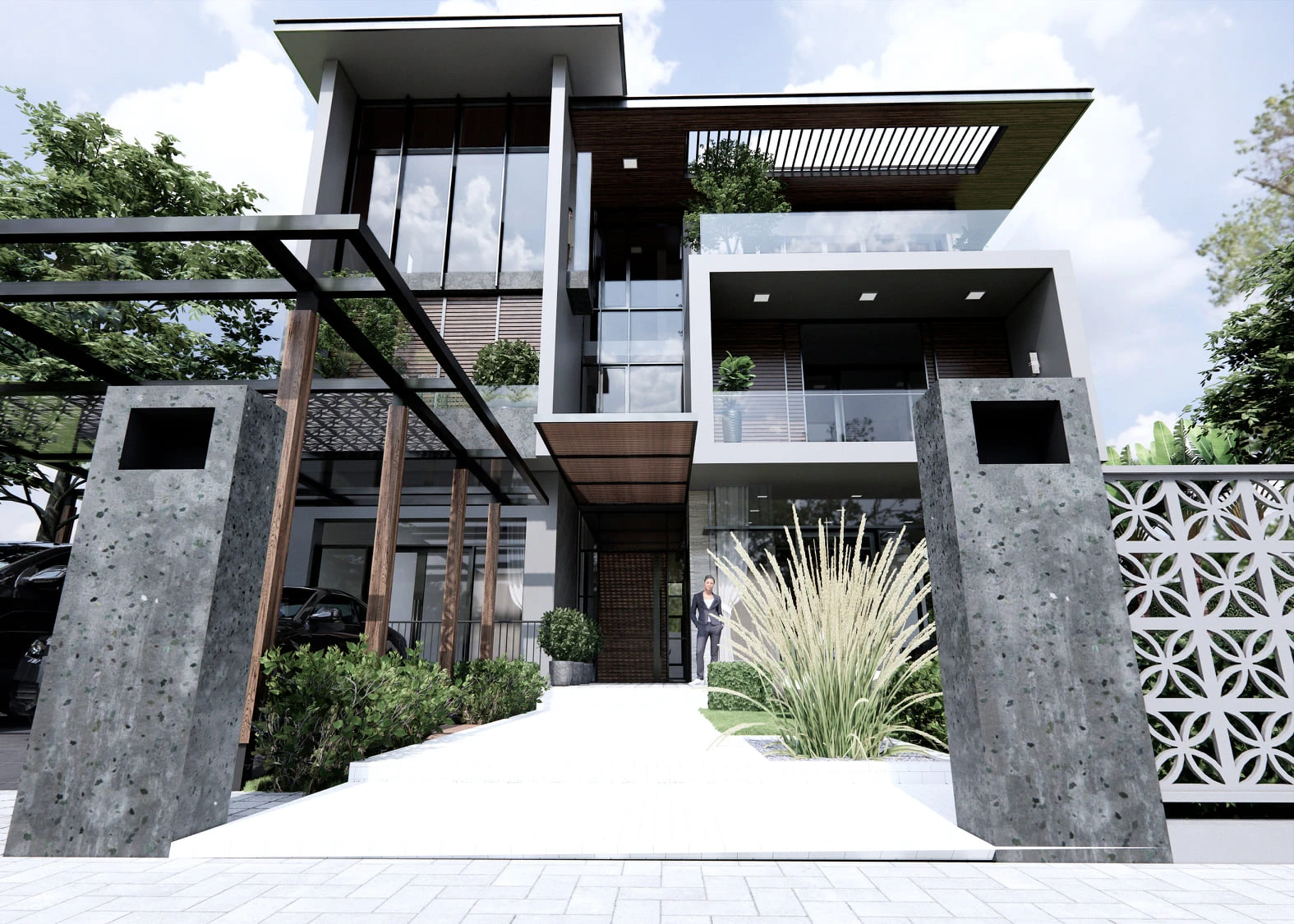 Sketchup 3d Models Free Download Modern Exterior Vray ID 101000514 (Duy Dao)