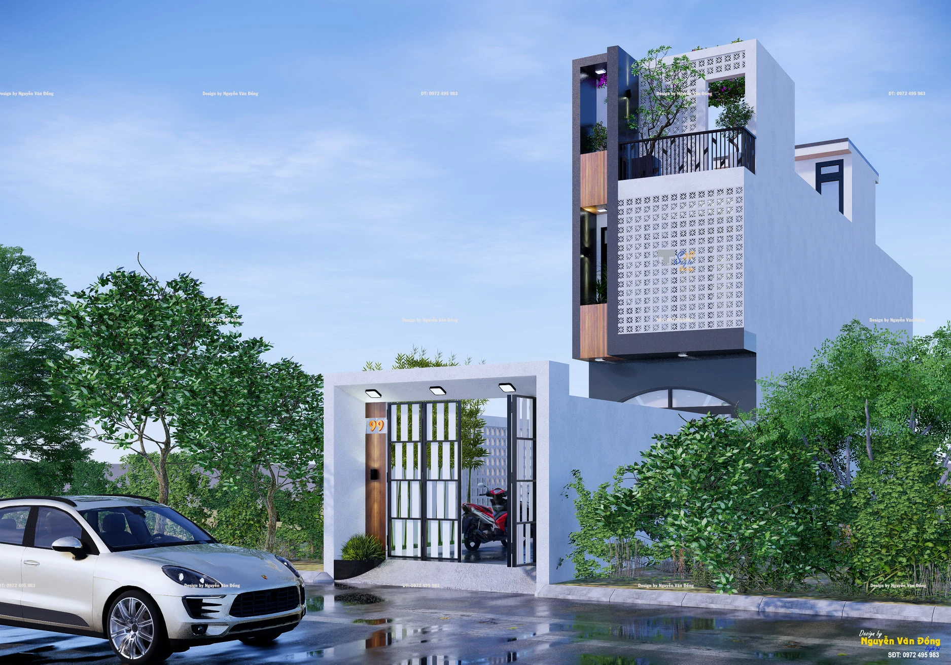 SketchUp Free Sketchup 3d Models Free Download Vray Modern Exterior ID 101000544 (Dong Nguyen Van)