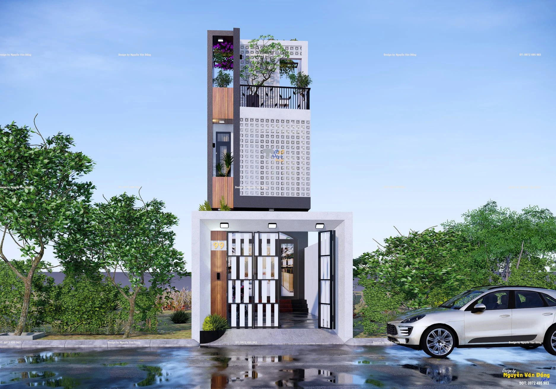 SketchUp Free Sketchup 3d Models Free Download Vray Modern Exterior ID 101000544 (Dong Nguyen Van)