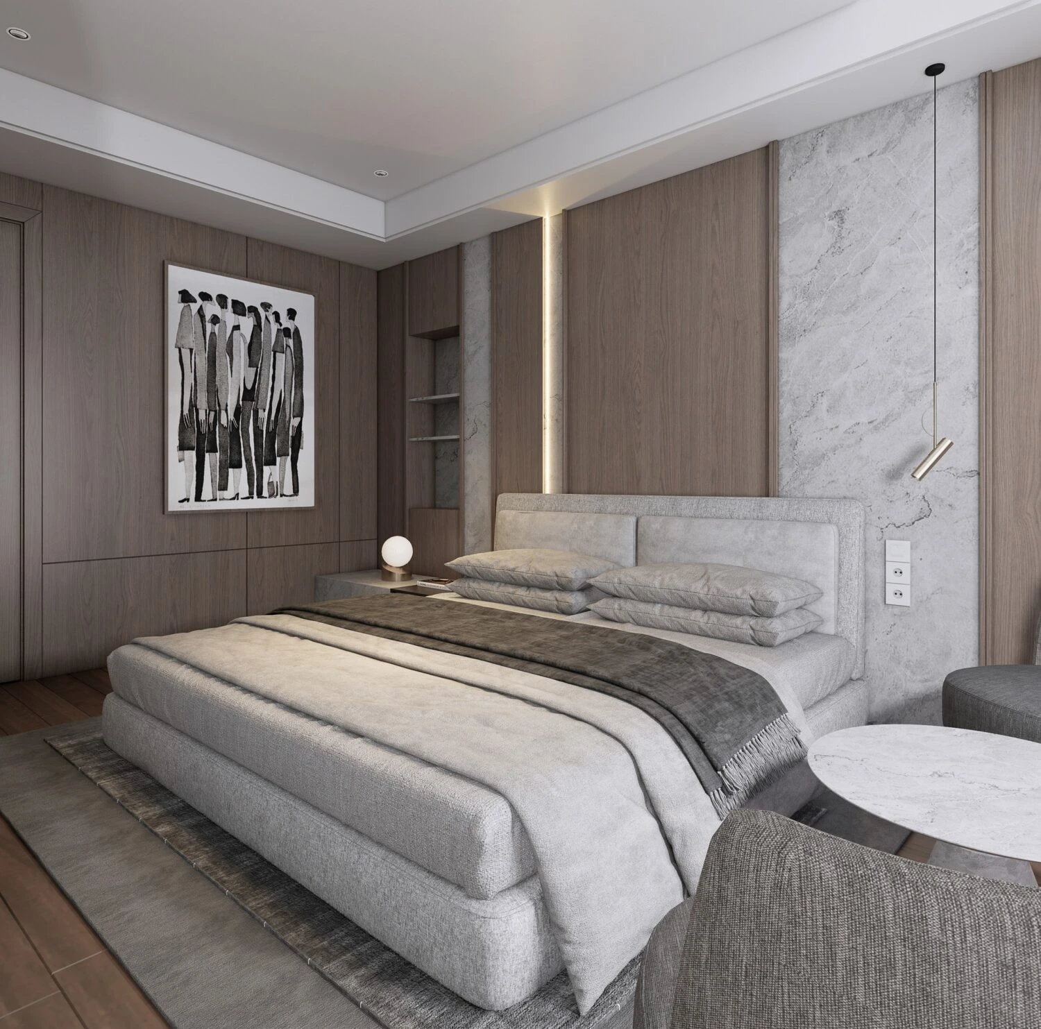 Sketchup Free Model Download Modern Bedroom Enscape ID 101000651 (Nguyen Duy Diep)