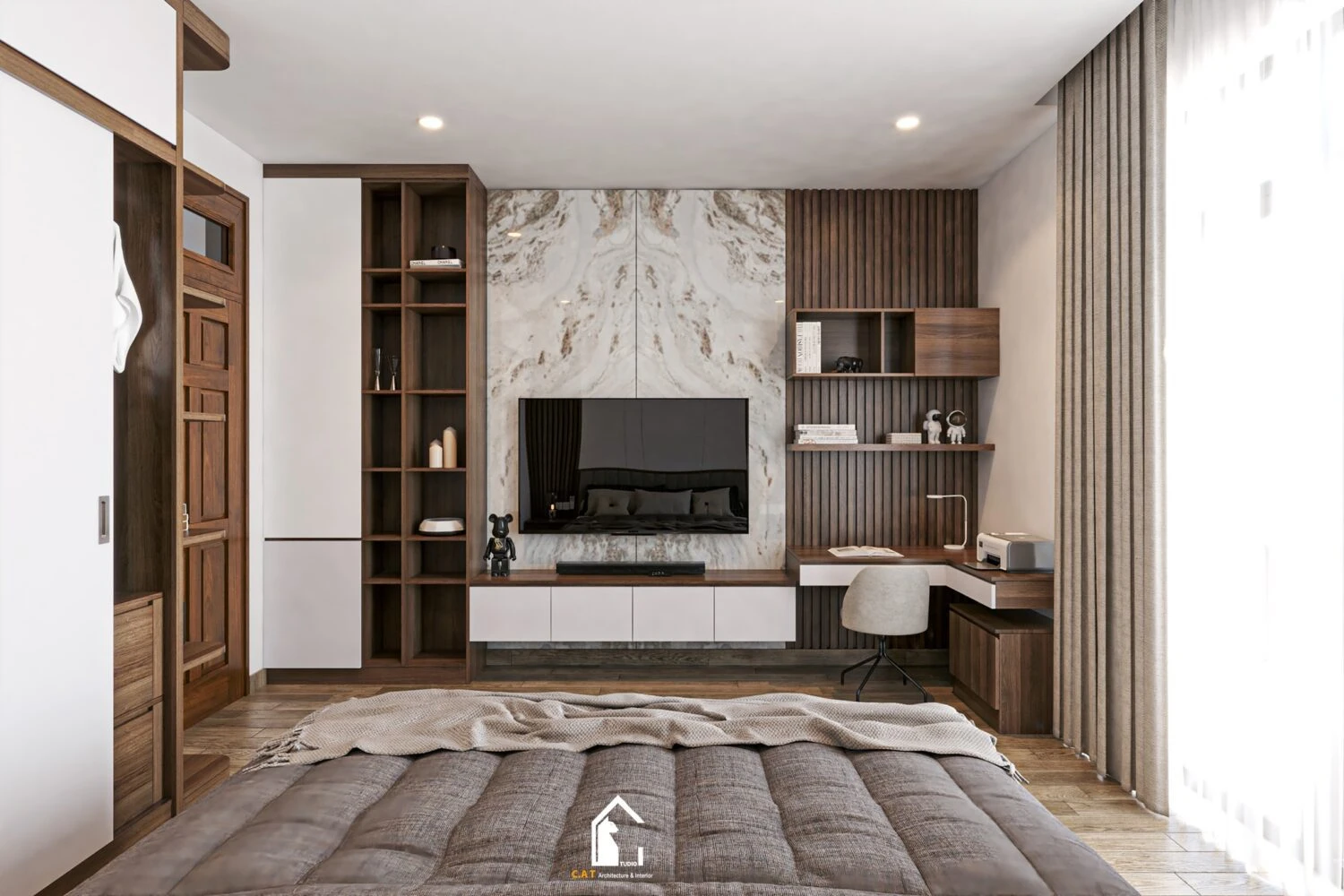 Sketchup Free Model Download Modern Bedroom ID 101000611 (Kts Nghiathan)
