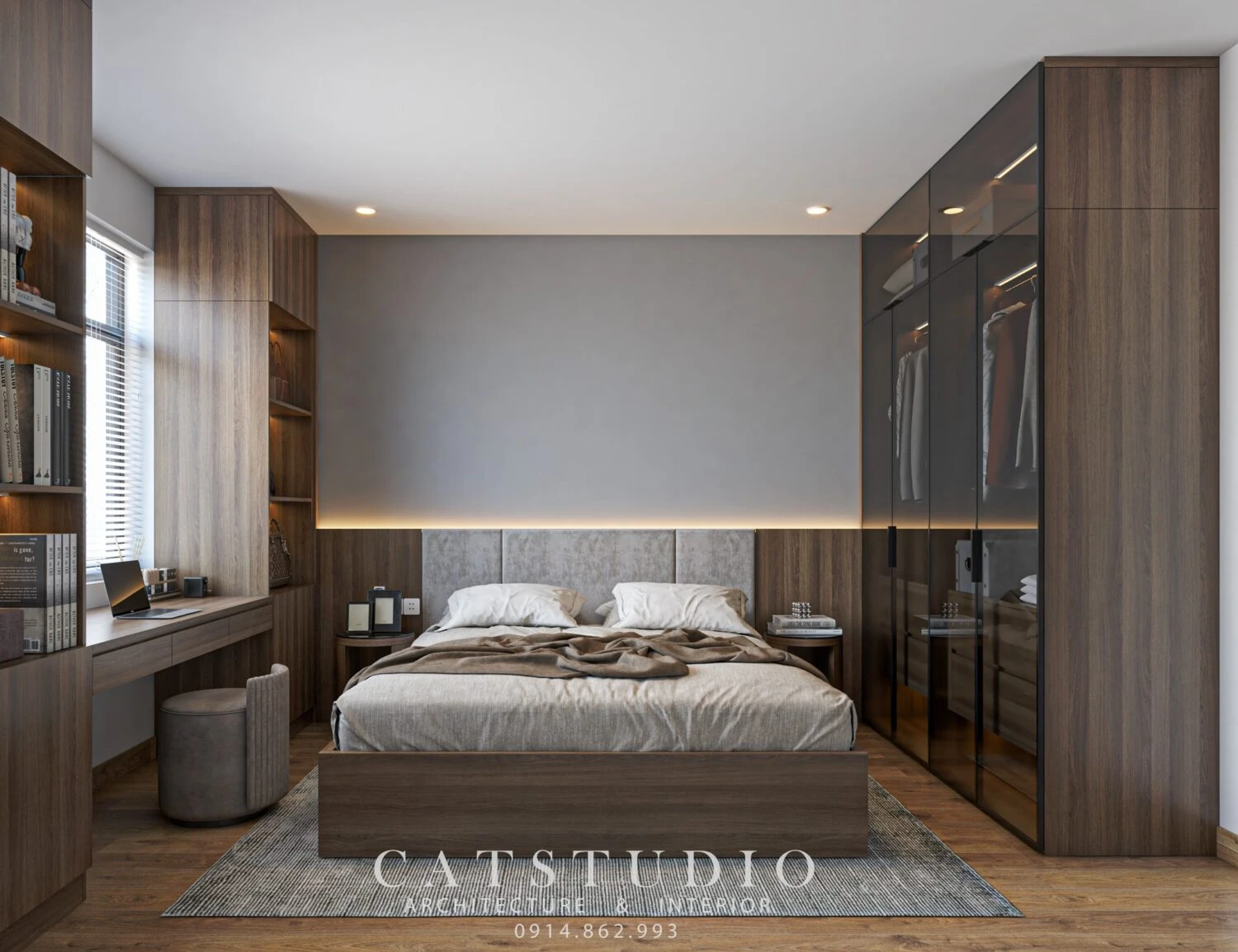 Sketchup Free Model Download Modern Bedroom ID 101000691 (Kts Nghiathan)