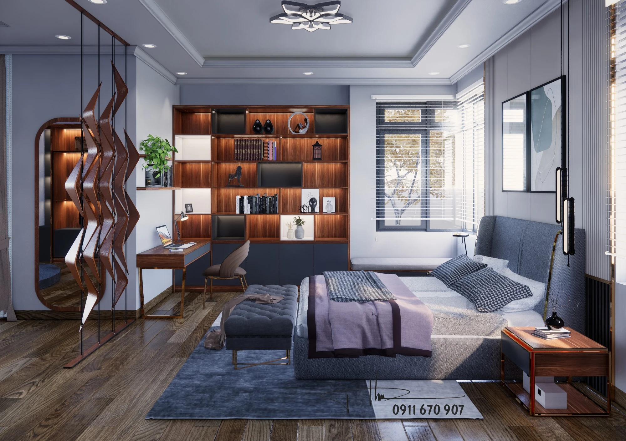 SketchUp Free Sketchup Free Model Download Modern Bedroom Vray ID 101000501 (Thai Dim)