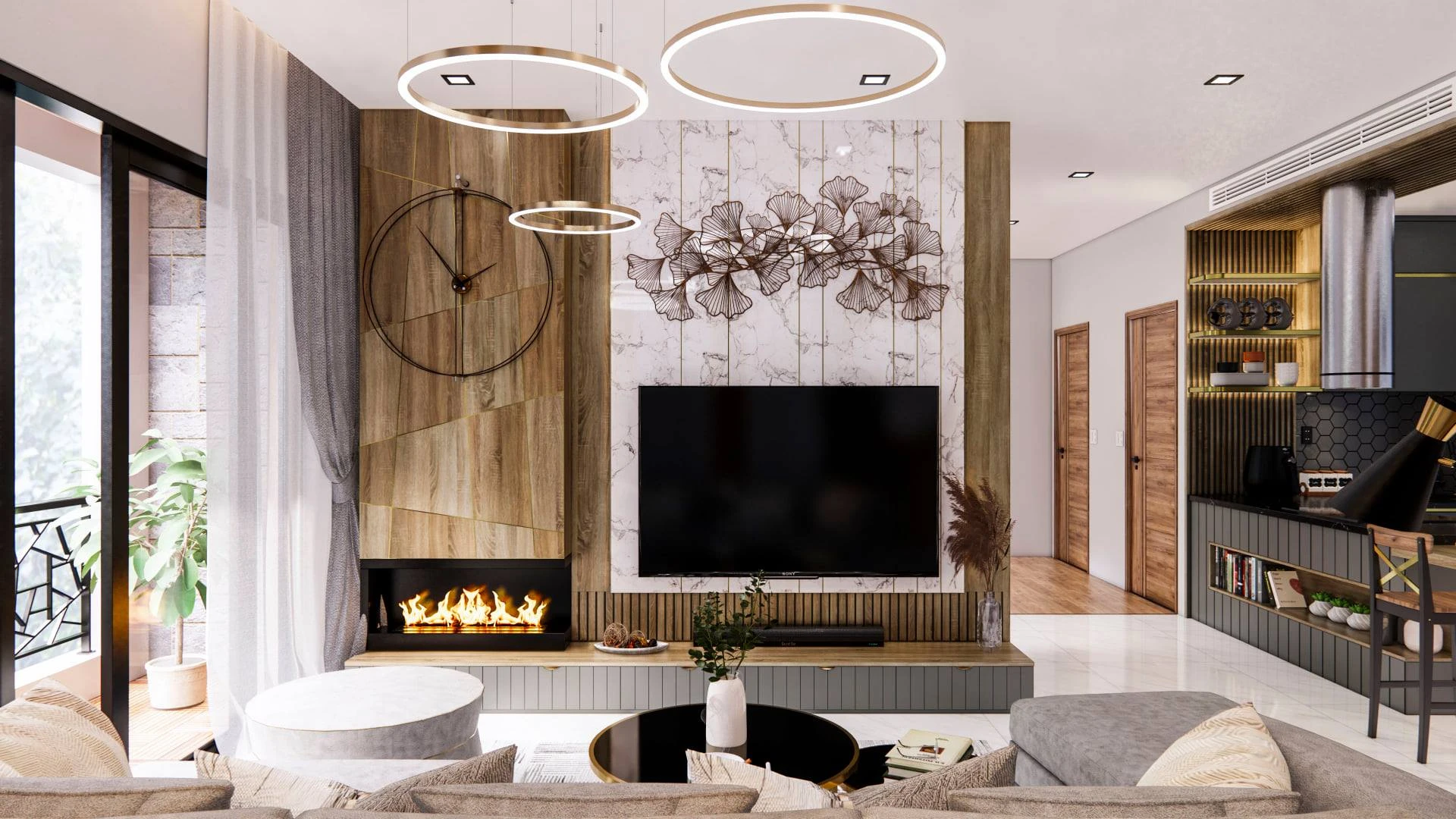 Sketchup Free Model Enscape Modern Living Room And Dining Room Download ID 218000082 (Tran Phuc Loc)