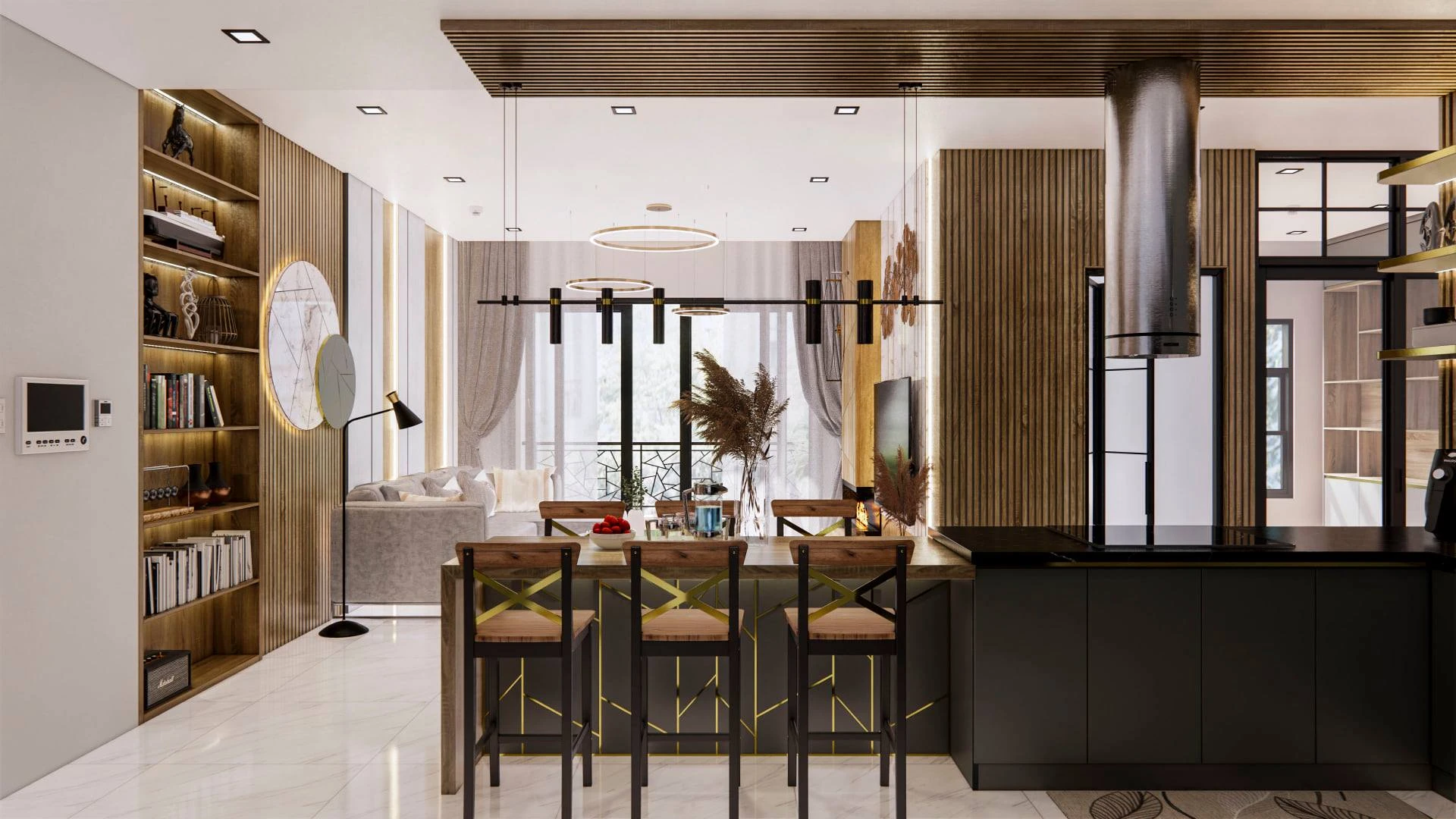 Sketchup Free Model Enscape Modern Living Room And Dining Room Download ID 218000082 (Tran Phuc Loc)