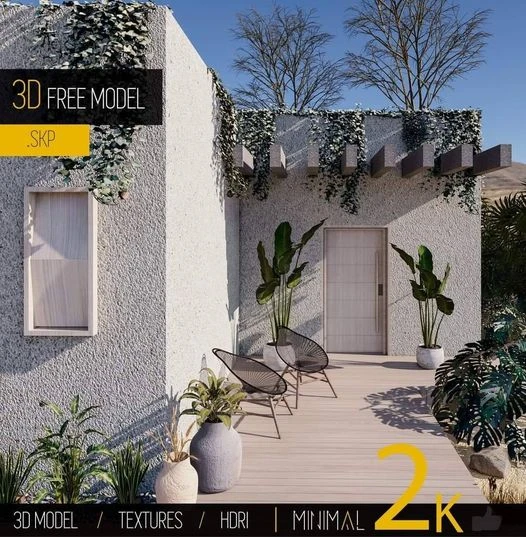 Sketchup Free Model Modern Exterior Enscape ID 101000610 (Minimal)