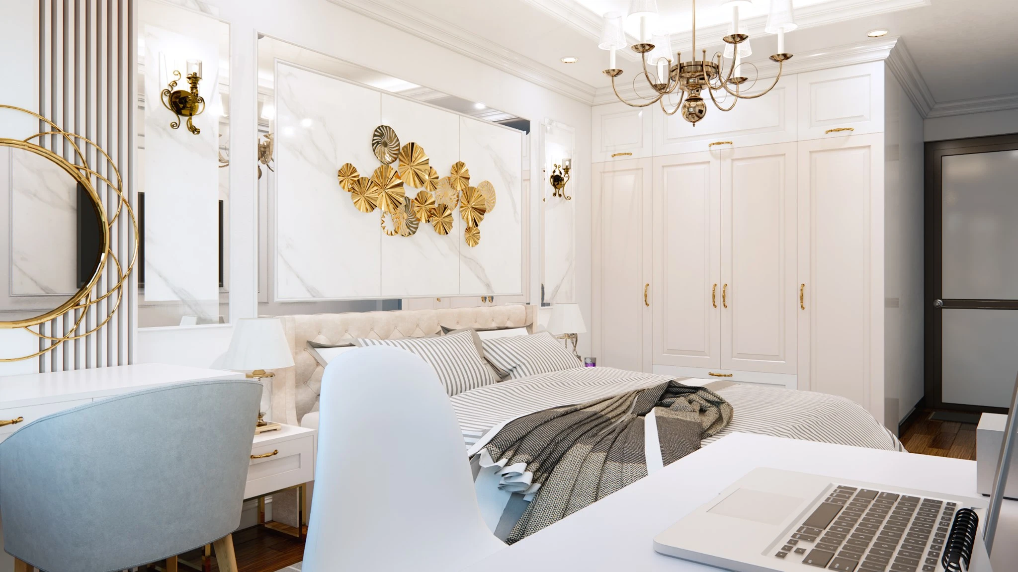 SketchUp Free Sketchup Model Download Free Neo Classic Bedroom ID 101000417 (Dinh Tu Vu)