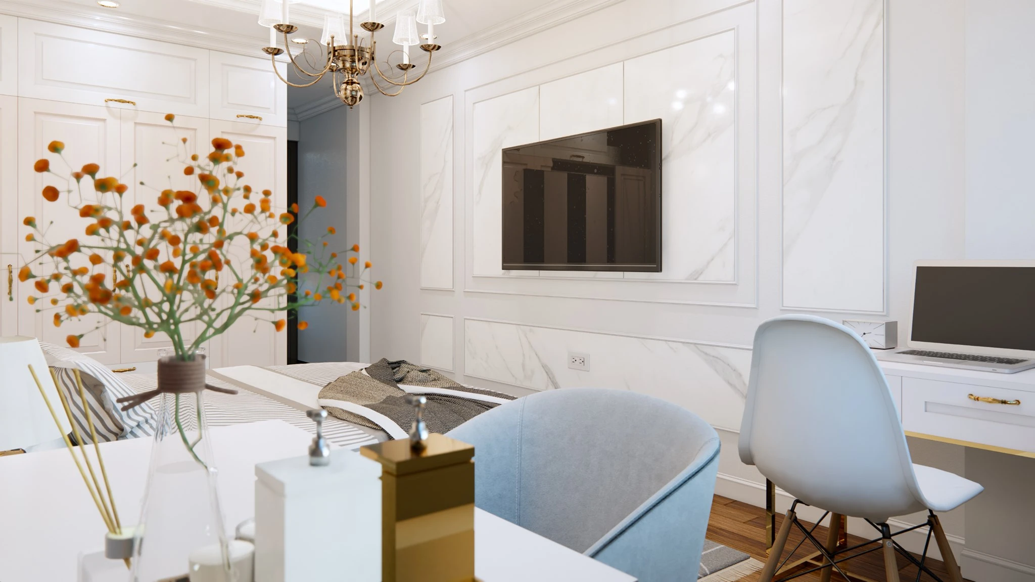 SketchUp Free Sketchup Model Download Free Neo Classic Bedroom ID 101000417 (Dinh Tu Vu)