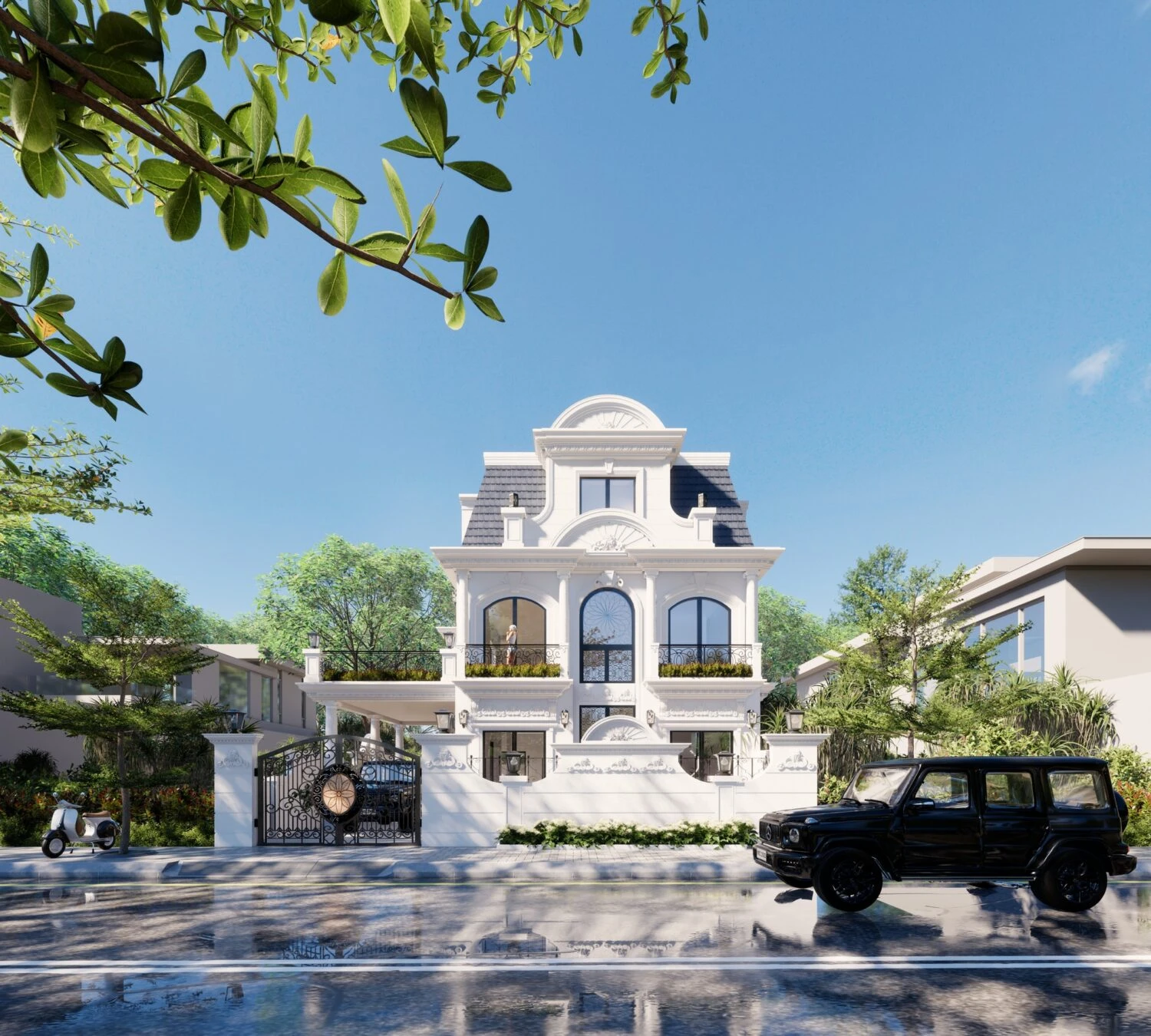 Sketchup Model Download Modern Exterior Enscape ID 101000305 (Thoai Tran)