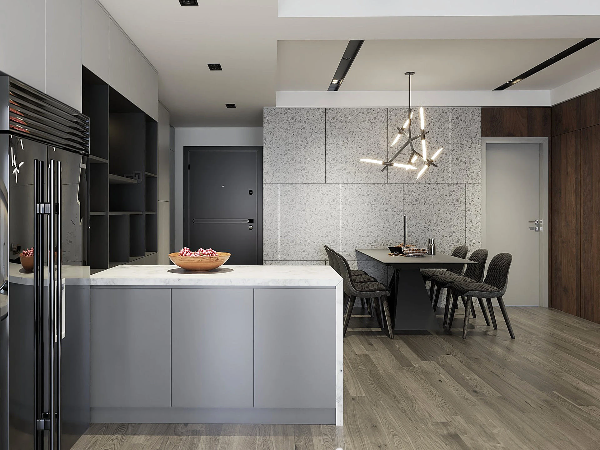 Sketchup Model Download Modern Living Room And Dining Room Vray Free ID 218000097 (Kien Nguyen)