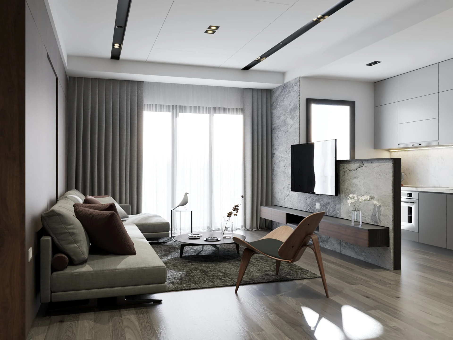 Sketchup Model Download Modern Living Room And Dining Room Vray Free ID 218000097 (Kien Nguyen)