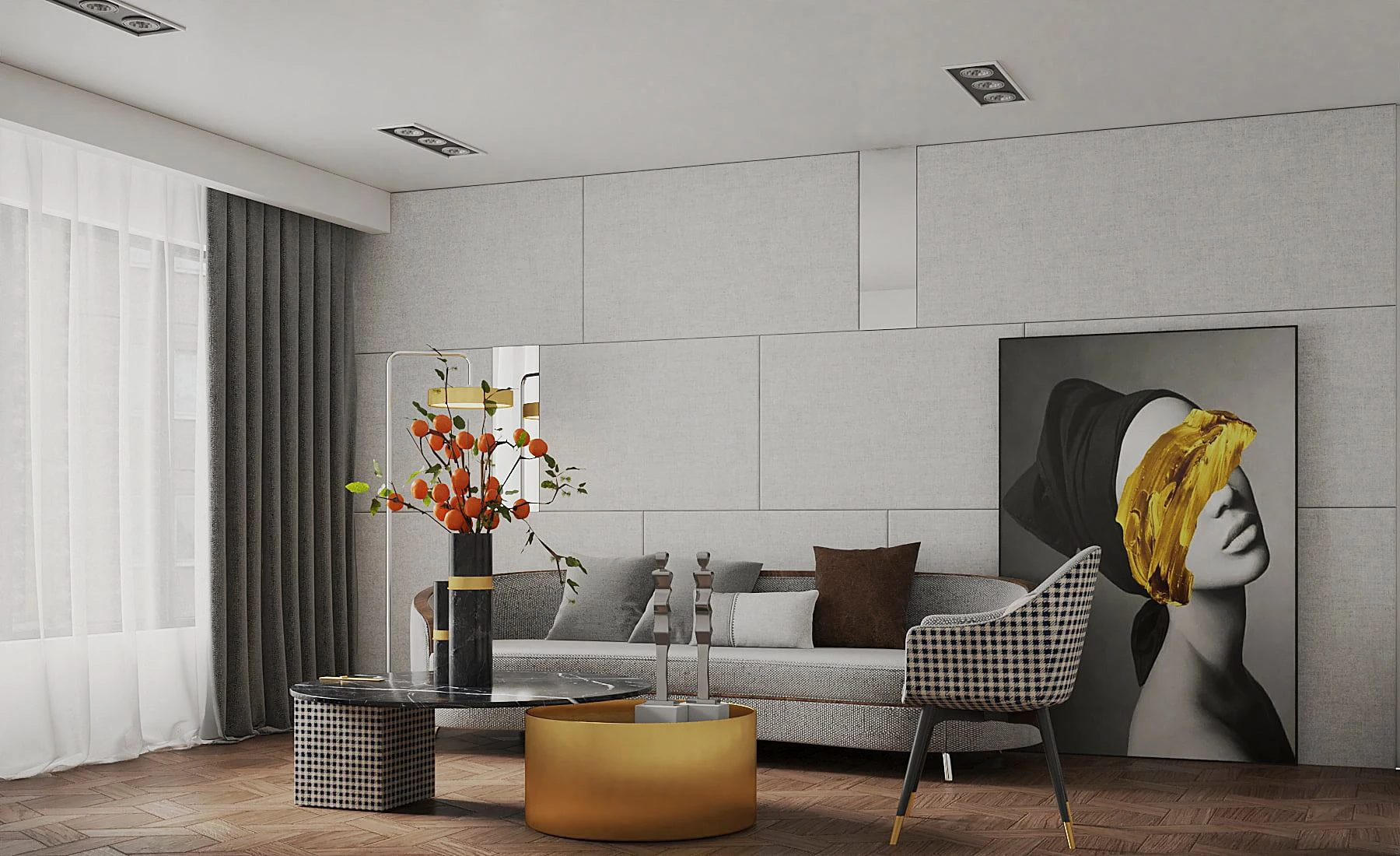 Sketchup Model Download Modern Living Room Vray Free ID 100000232 (Vo Le Phong)