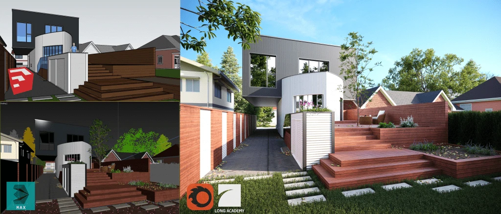 Sketchup Model Download Vray Modern Exterior ID 101000515 (Nguyen Van Long)