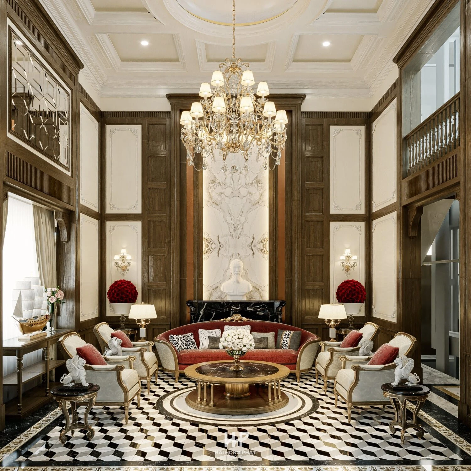 SketchUp Free Sketchup Model Free Download Classical Living Room Vray ID 100000316 (Huu Khanh)