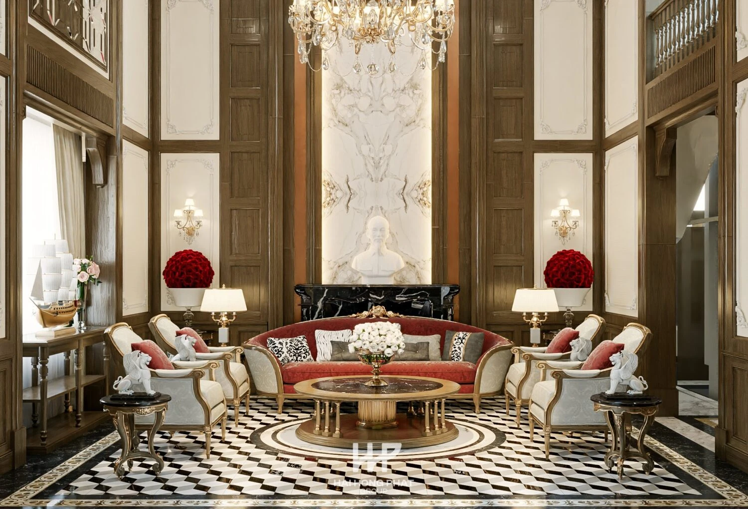 SketchUp Free Sketchup Model Free Download Classical Living Room Vray ID 100000316 (Huu Khanh)