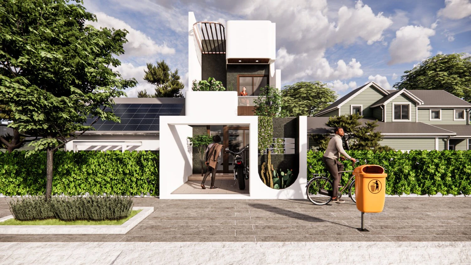 SketchUp Free Sketchup Model Free Download Enscape Modern Exterior ID 101000351 (Nguyen Nguyen)